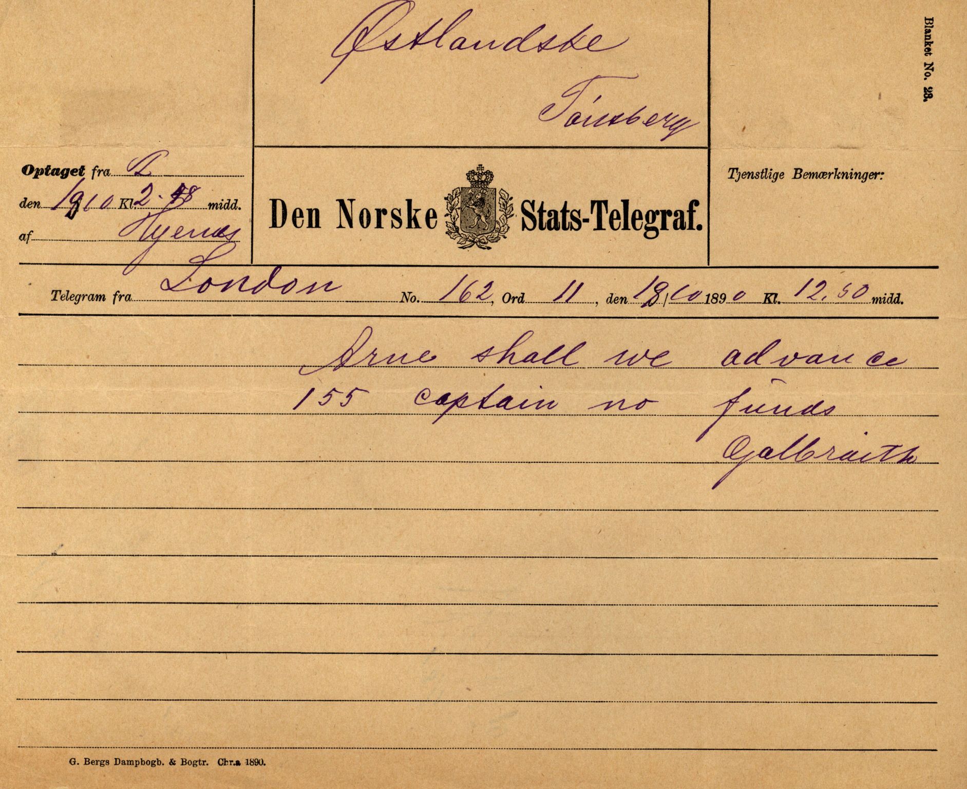 Pa 63 - Østlandske skibsassuranceforening, VEMU/A-1079/G/Ga/L0026/0008: Havaridokumenter / Bernadotte, Bardeu, Augustinus, Atlanta, Arne, 1890, s. 68