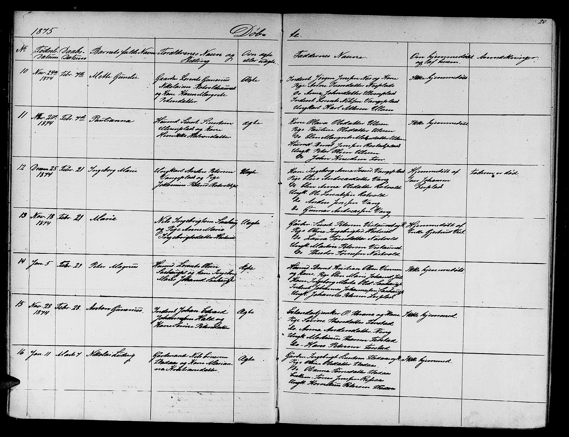 Ministerialprotokoller, klokkerbøker og fødselsregistre - Nord-Trøndelag, SAT/A-1458/730/L0300: Klokkerbok nr. 730C03, 1872-1879, s. 20