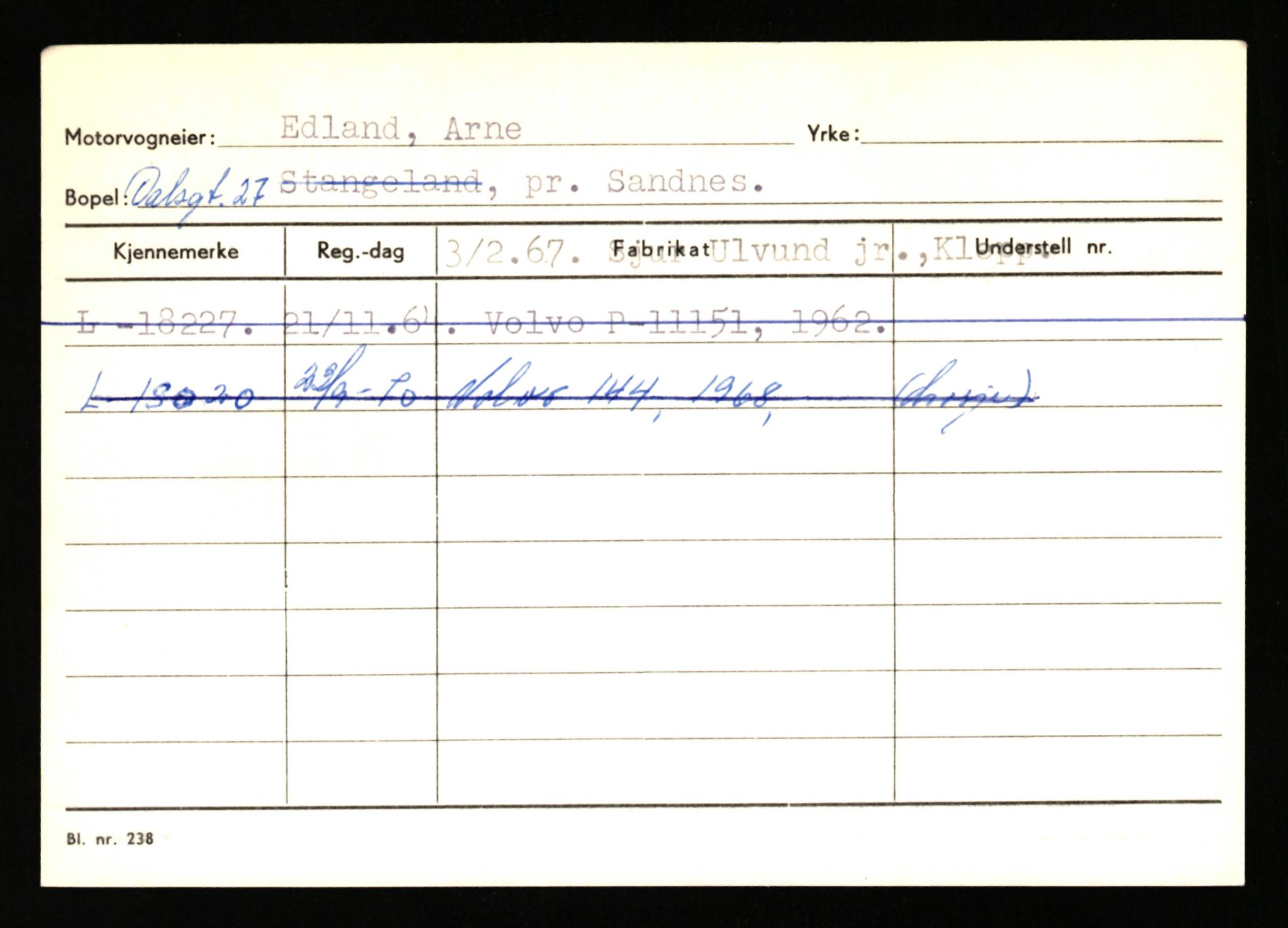 Stavanger trafikkstasjon, AV/SAST-A-101942/0/H/L0006: Dalva - Egersund, 1930-1971, s. 1457