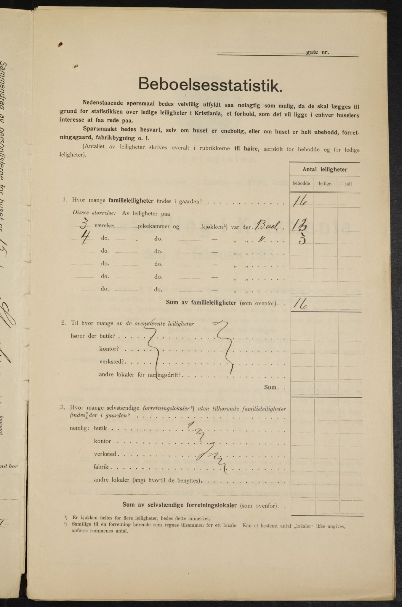 OBA, Kommunal folketelling 1.2.1915 for Kristiania, 1915, s. 101491