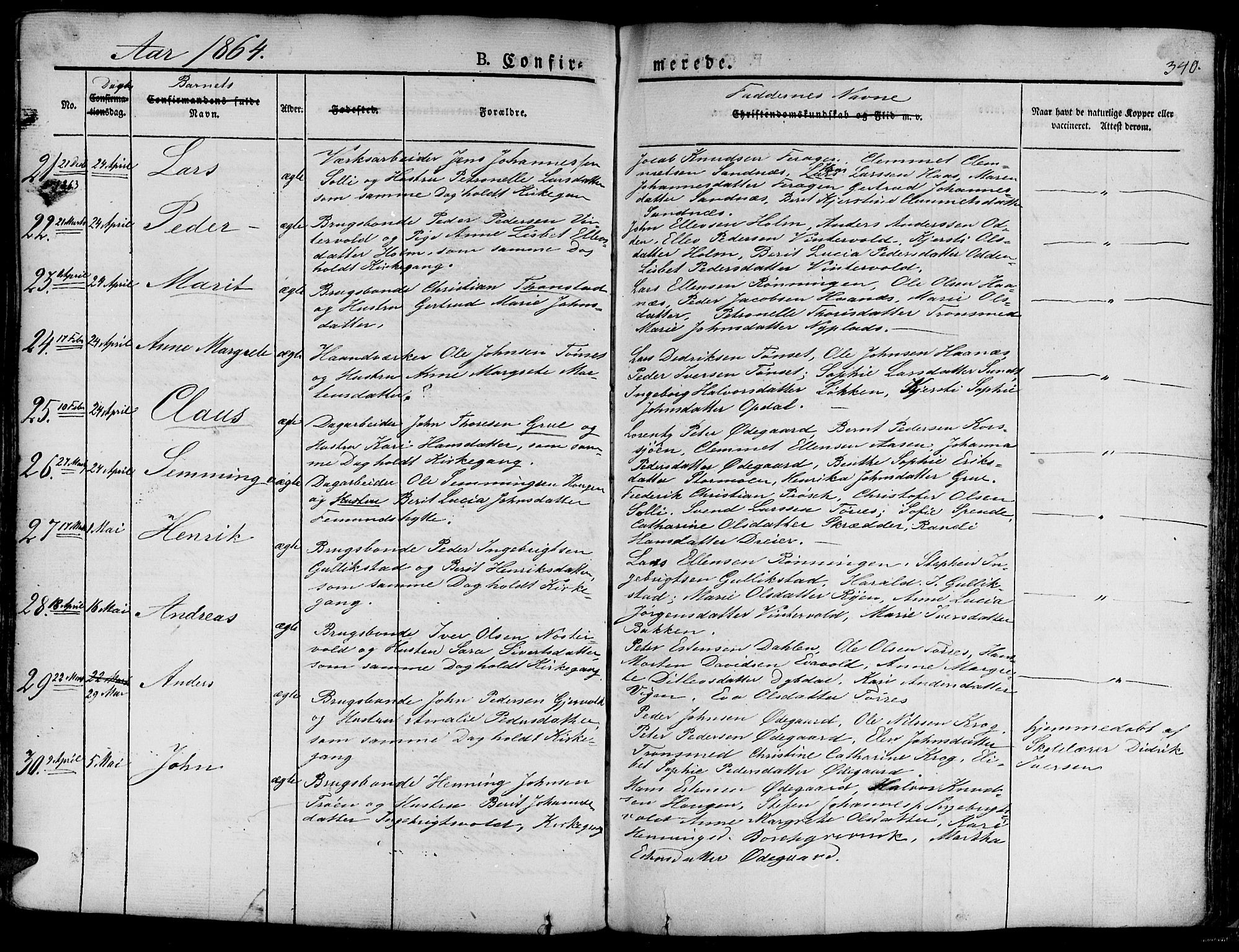 Ministerialprotokoller, klokkerbøker og fødselsregistre - Sør-Trøndelag, SAT/A-1456/681/L0938: Klokkerbok nr. 681C02, 1829-1879, s. 340