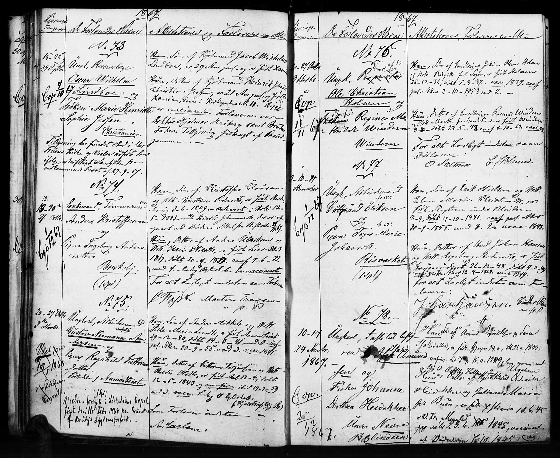 Vestre Aker prestekontor Kirkebøker, AV/SAO-A-10025/H/Ha/L0001: Lysningsprotokoll nr. 1, 1865-1878