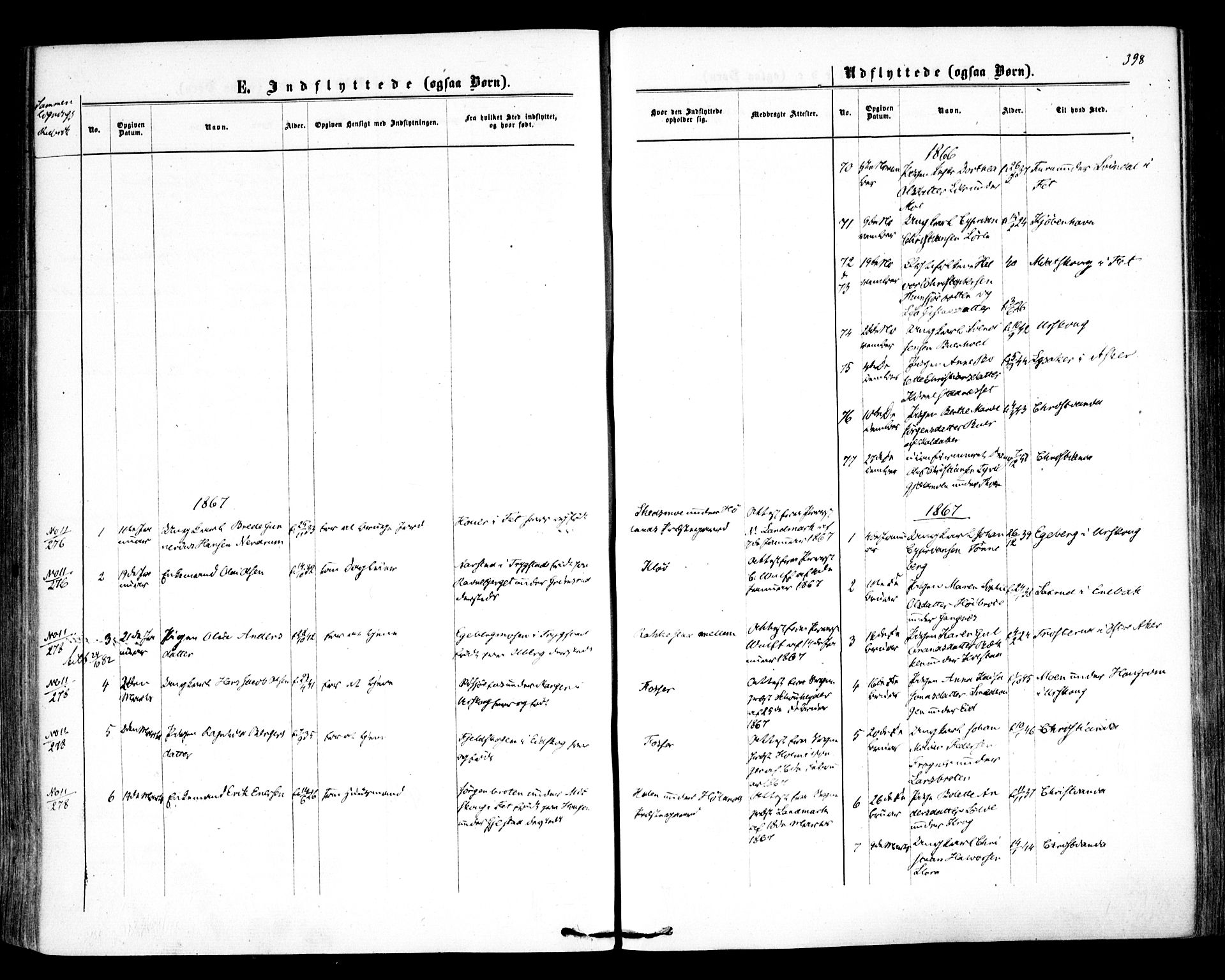 Høland prestekontor Kirkebøker, SAO/A-10346a/F/Fa/L0011: Ministerialbok nr. I 11, 1862-1869, s. 398