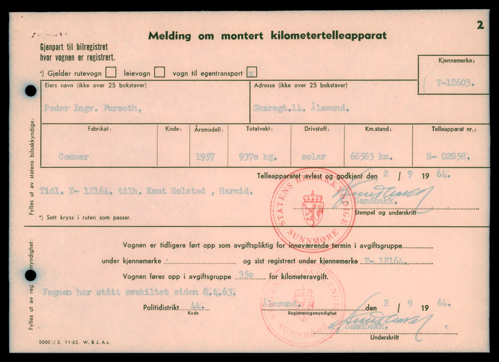 Møre og Romsdal vegkontor - Ålesund trafikkstasjon, AV/SAT-A-4099/F/Fe/L0032: Registreringskort for kjøretøy T 11997 - T 12149, 1927-1998, s. 389