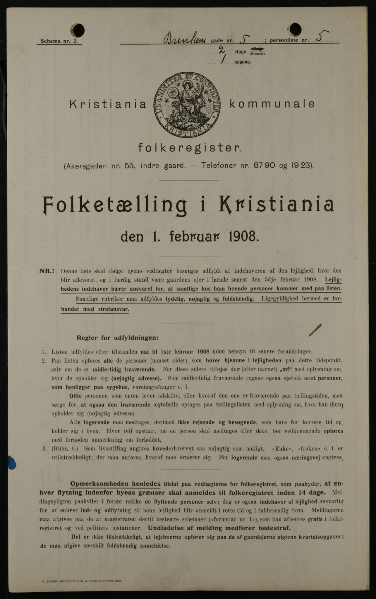 OBA, Kommunal folketelling 1.2.1908 for Kristiania kjøpstad, 1908, s. 8378