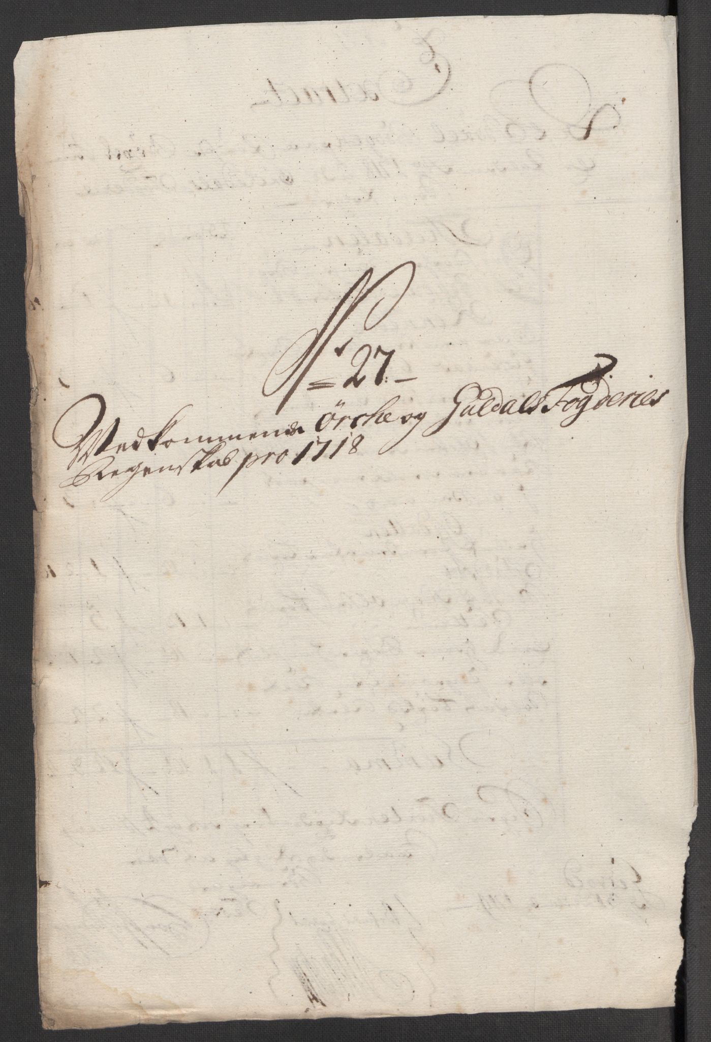 Rentekammeret inntil 1814, Reviderte regnskaper, Fogderegnskap, RA/EA-4092/R60/L3971: Fogderegnskap Orkdal og Gauldal, 1718, s. 235