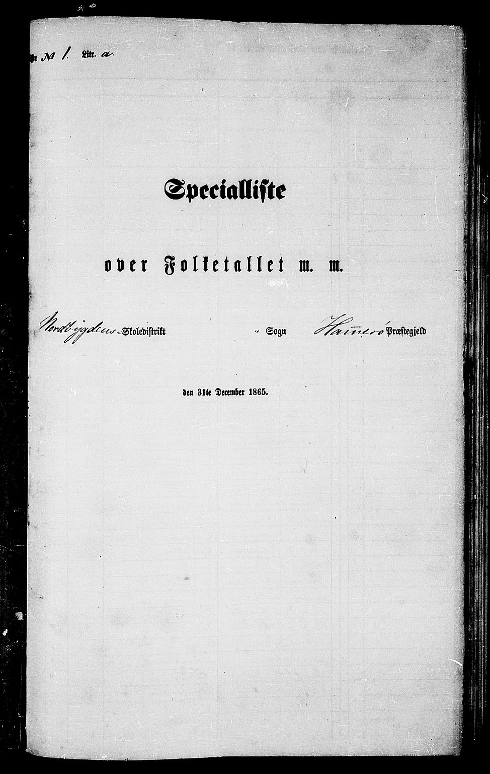RA, Folketelling 1865 for 1849P Hamarøy prestegjeld, 1865, s. 5