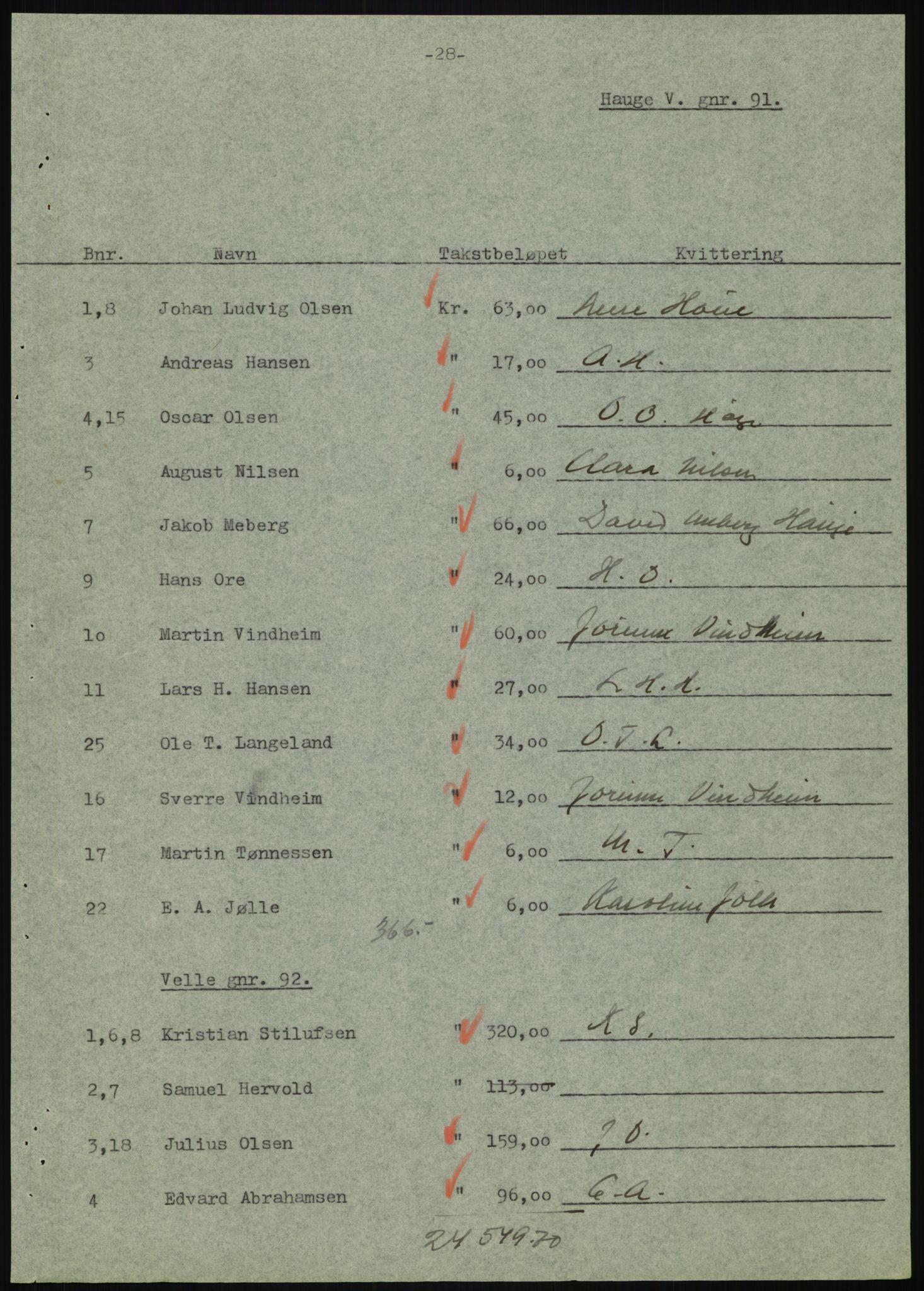 Forsvarsdepartementet, 10. kontor / Oppgjørskontoret, AV/RA-RAFA-1225/D/Db/L0180: Lista oppgjørskontor, 1942-1952, s. 1003