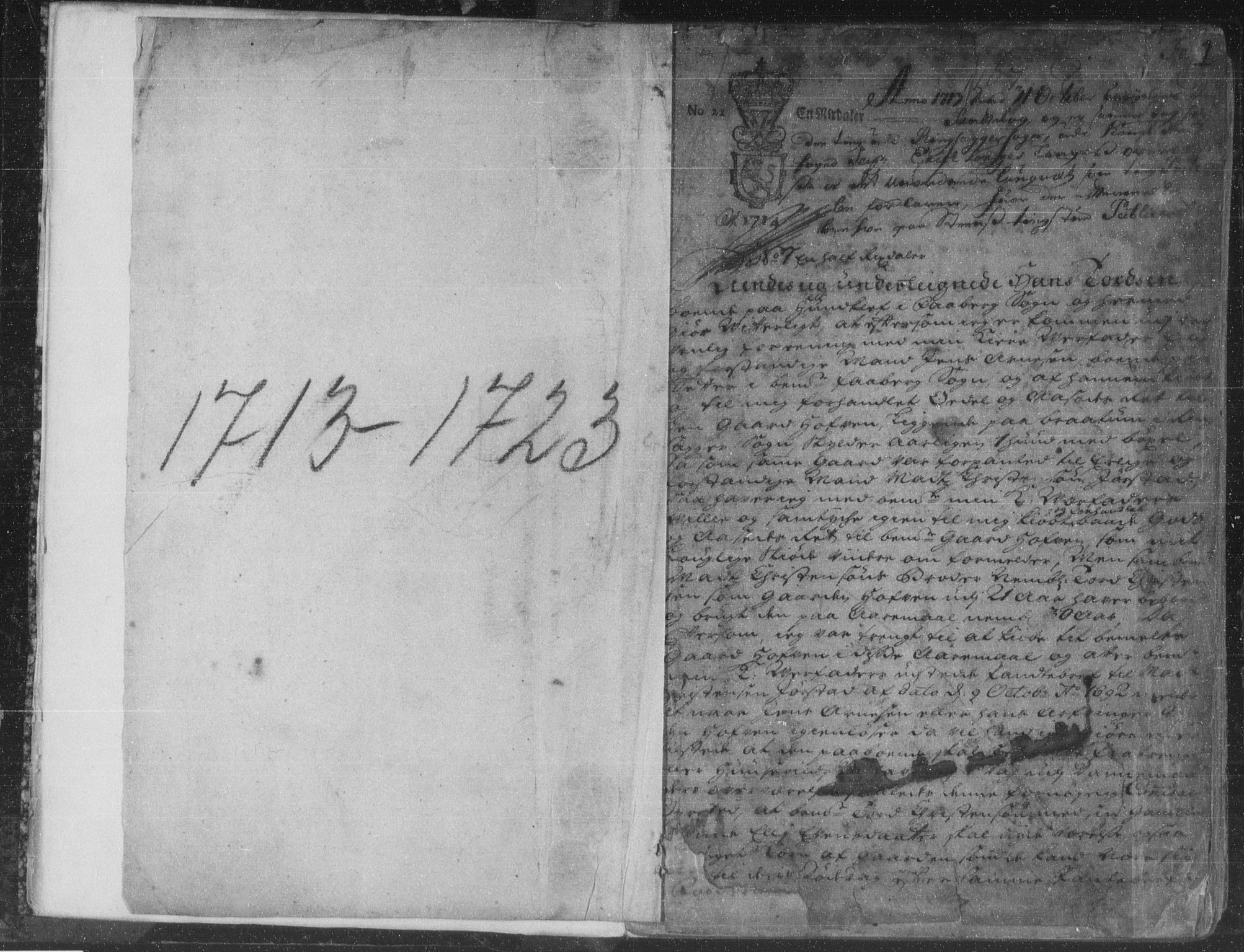 Hedemarken sorenskriveri, SAH/TING-034/H/Hb/L0002: Pantebok nr. 2, 1713-1723, s. 1