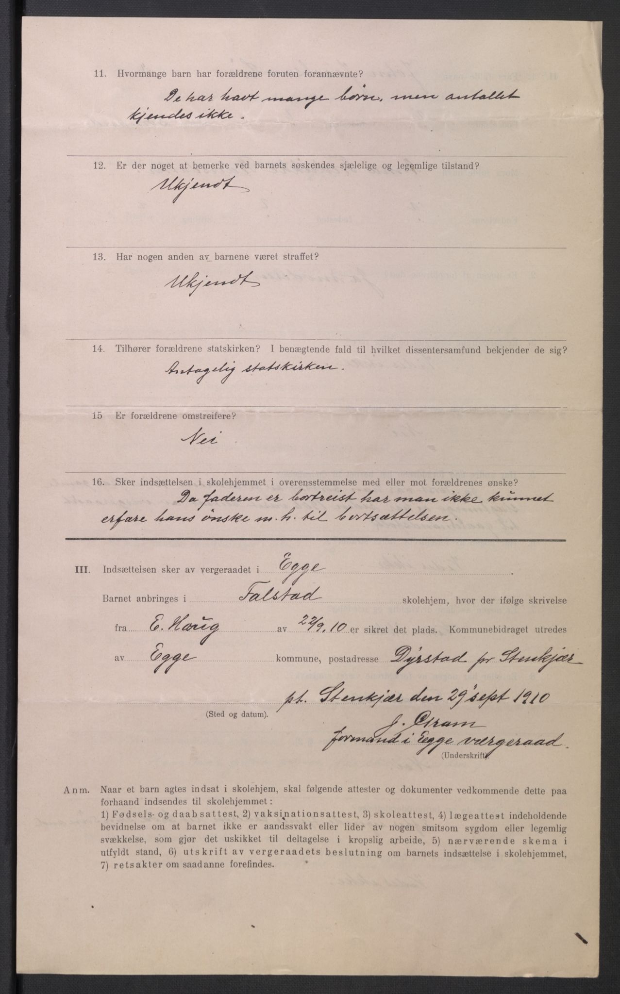 Falstad skolehjem, RA/S-1676/E/Eb/L0010: Elevmapper løpenr. 210-239, 1910-1917, s. 205