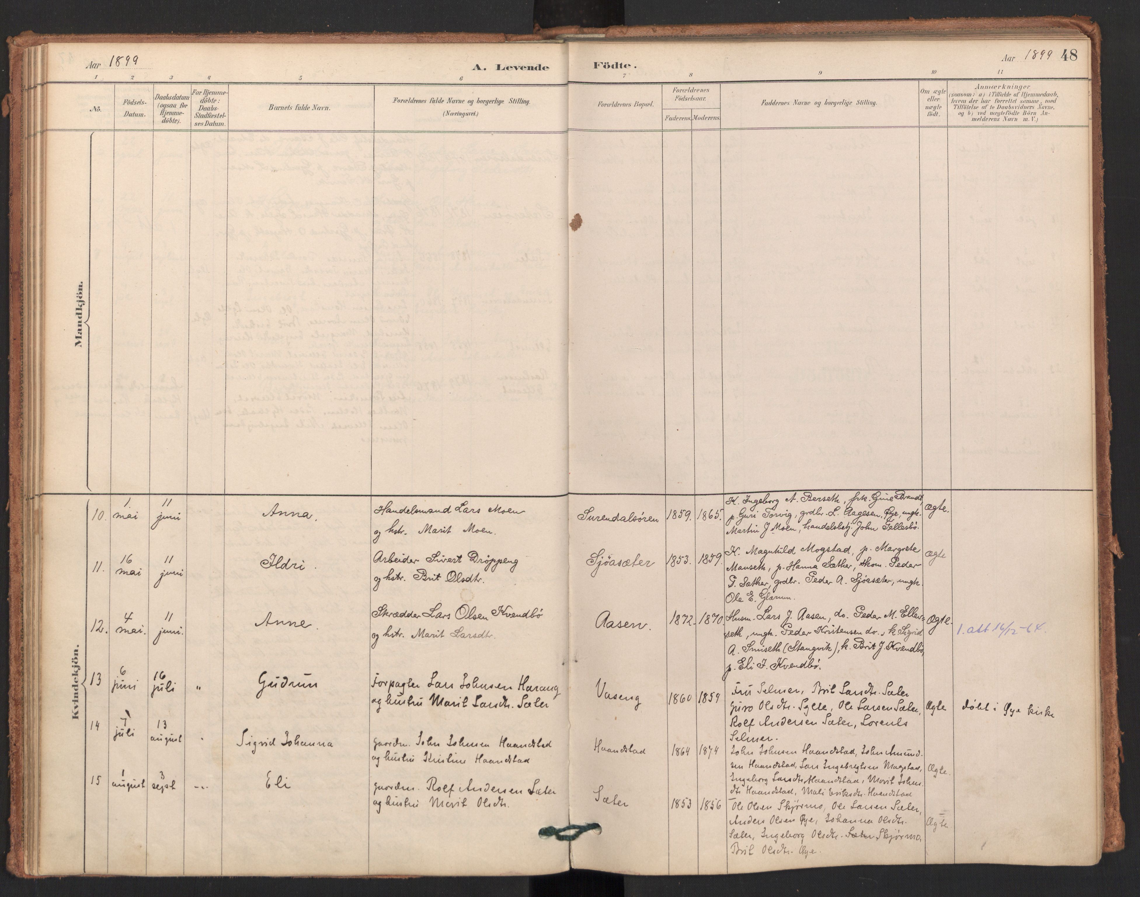 Ministerialprotokoller, klokkerbøker og fødselsregistre - Møre og Romsdal, AV/SAT-A-1454/596/L1056: Ministerialbok nr. 596A01, 1885-1900, s. 48