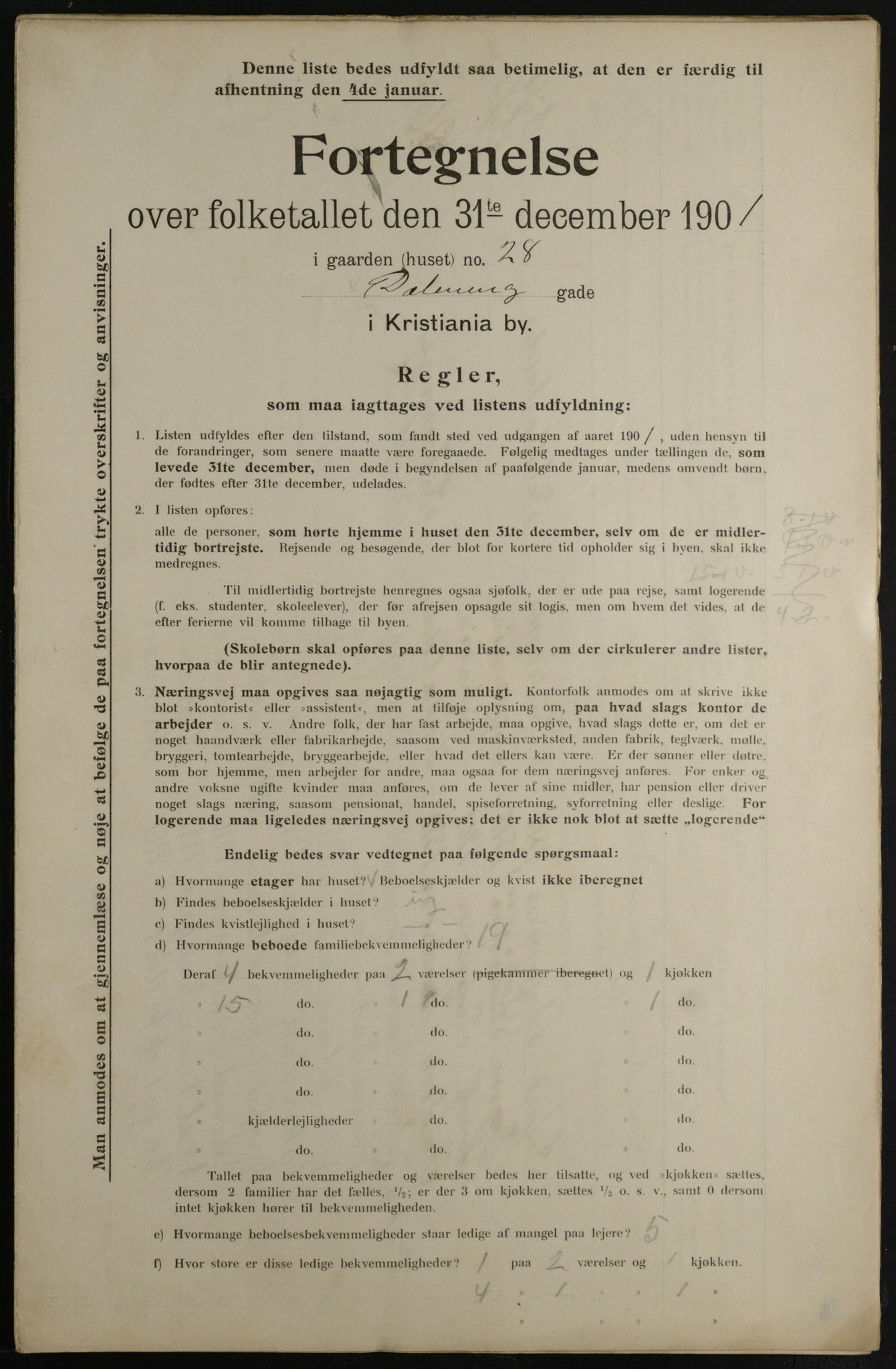 OBA, Kommunal folketelling 31.12.1901 for Kristiania kjøpstad, 1901, s. 2849