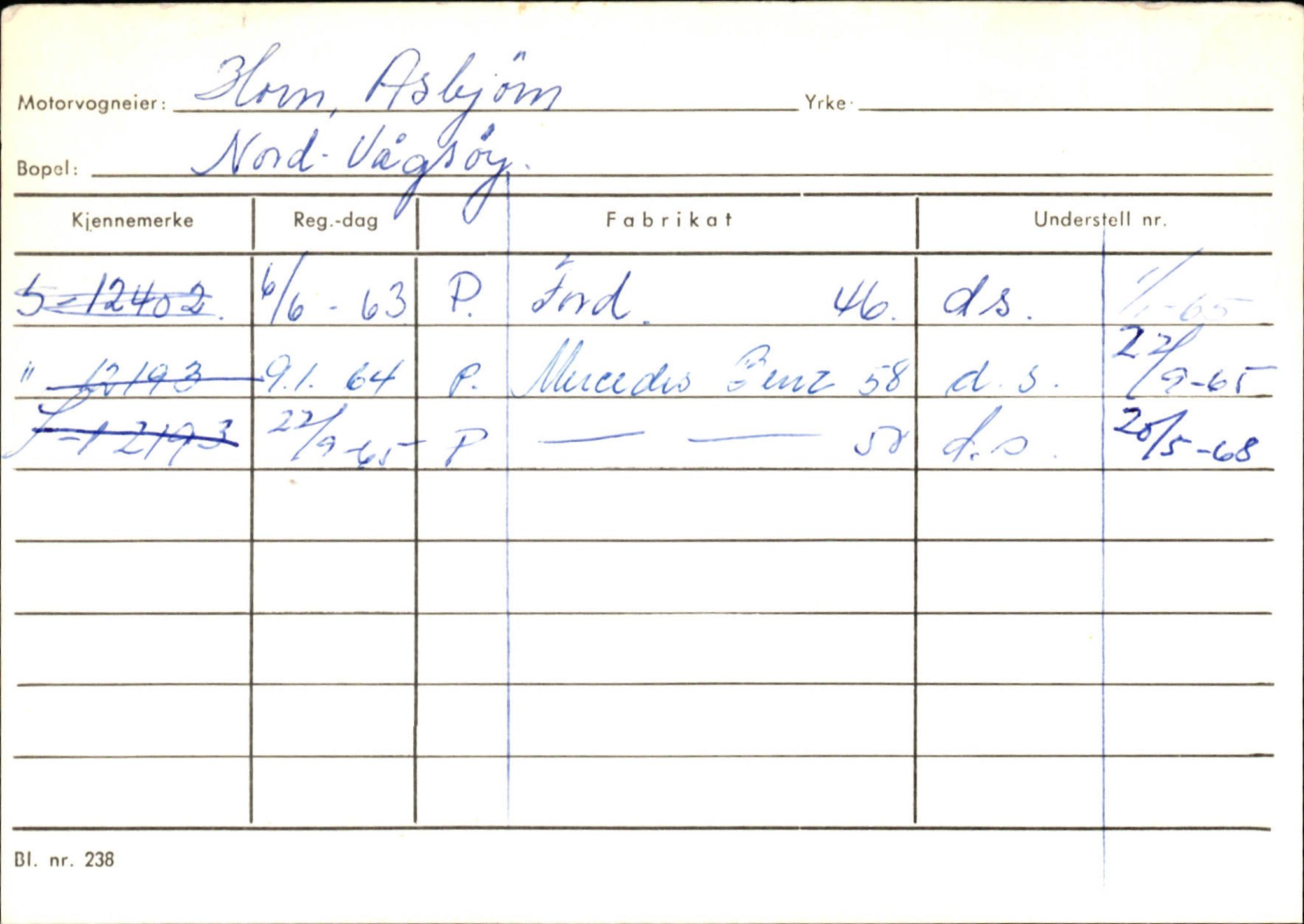 Statens vegvesen, Sogn og Fjordane vegkontor, SAB/A-5301/4/F/L0144: Registerkort Vågsøy A-R, 1945-1975, s. 1135