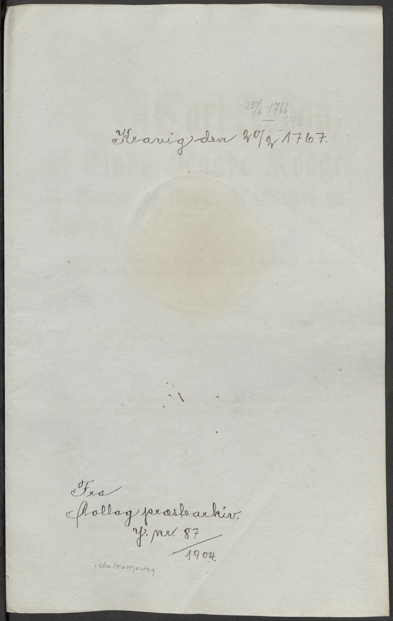 Riksarkivets diplomsamling, RA/EA-5965/F15/L0018: Prestearkiv - Buskerud, 1764-1814, s. 150