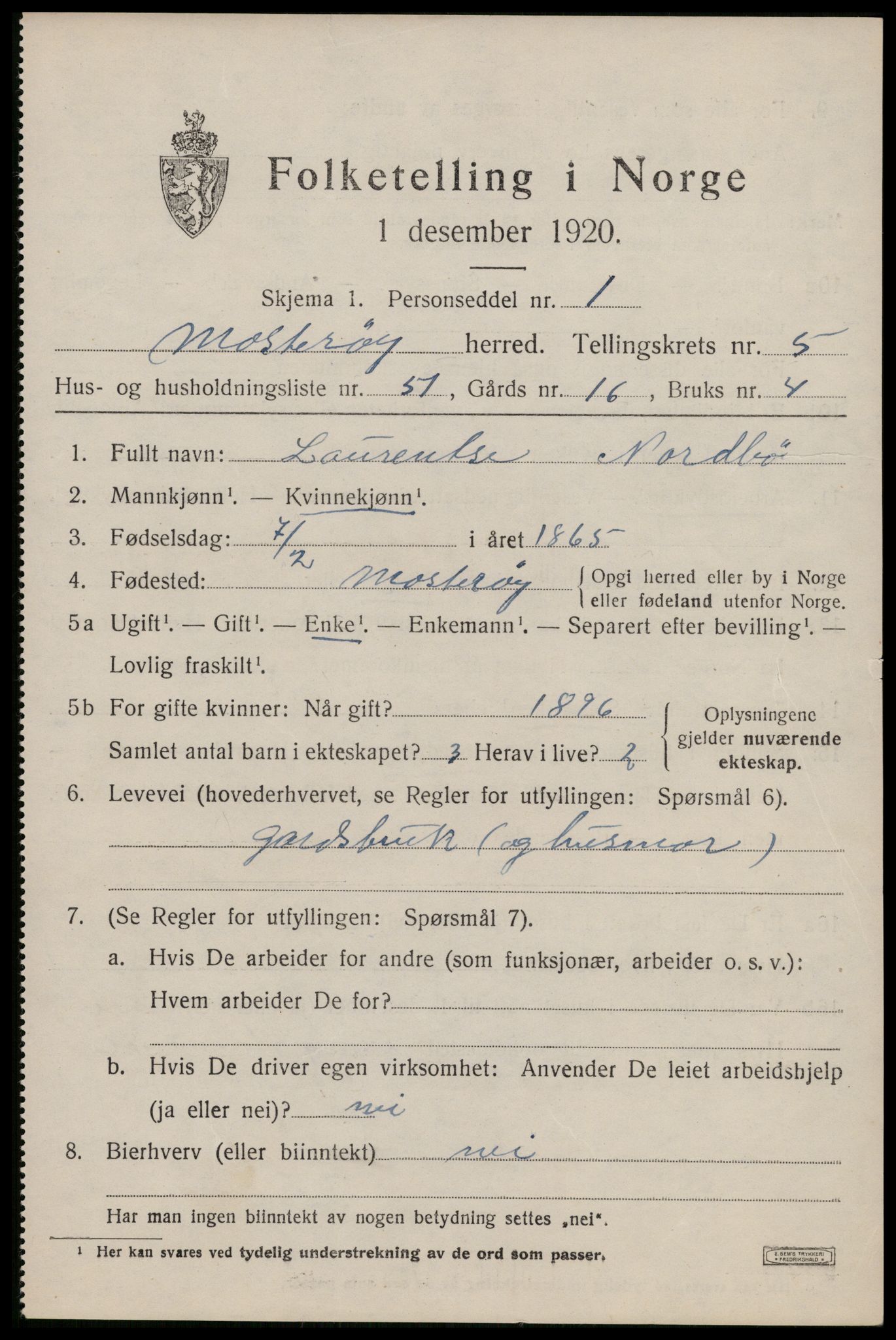 SAST, Folketelling 1920 for 1143 Mosterøy herred, 1920, s. 2688