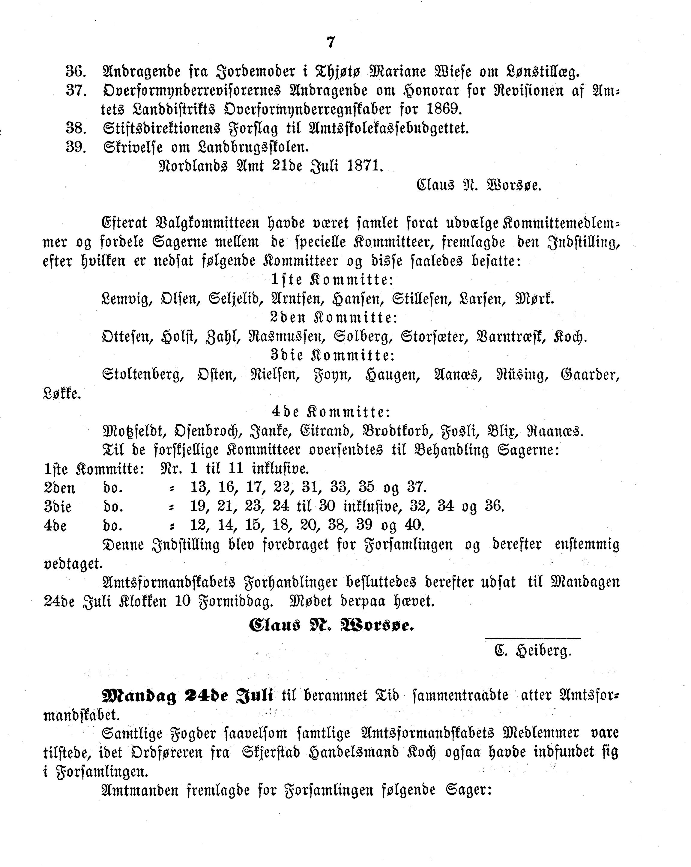 Nordland Fylkeskommune. Fylkestinget, AIN/NFK-17/176/A/Ac/L0007: Fylkestingsforhandlinger 1871-1875, 1871-1875