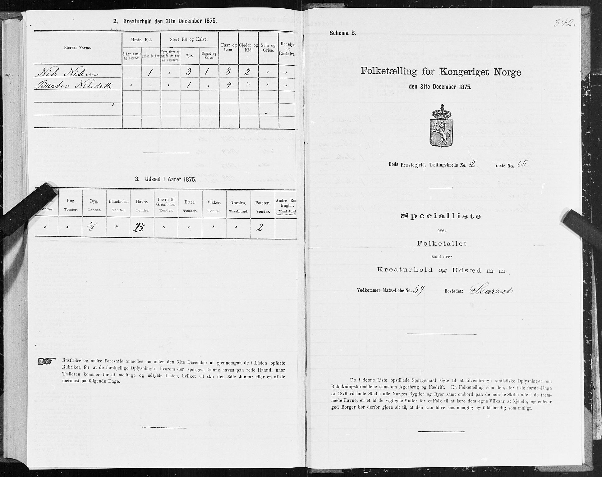 SAT, Folketelling 1875 for 1549P Bud prestegjeld, 1875, s. 1342