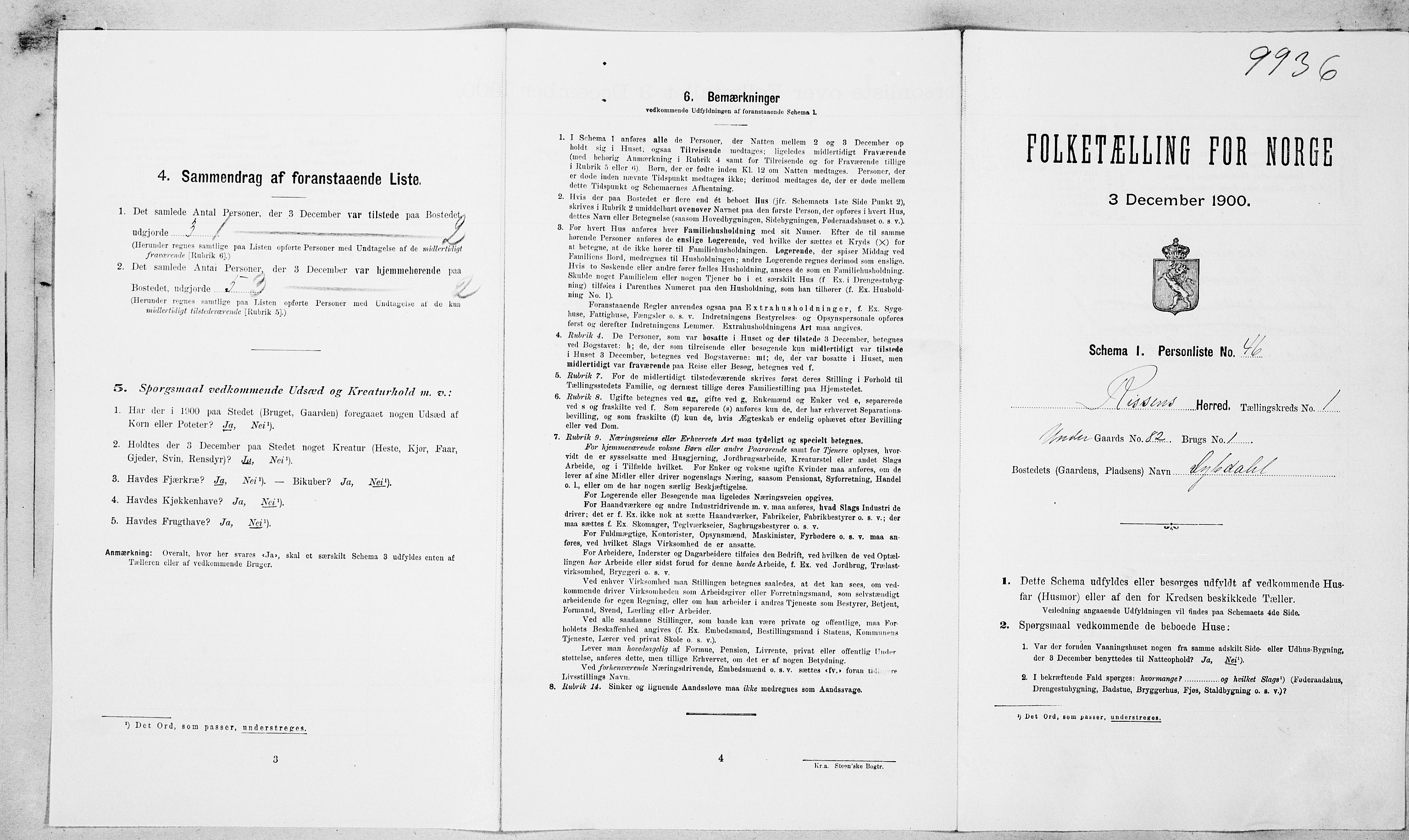 SAT, Folketelling 1900 for 1624 Rissa herred, 1900, s. 178