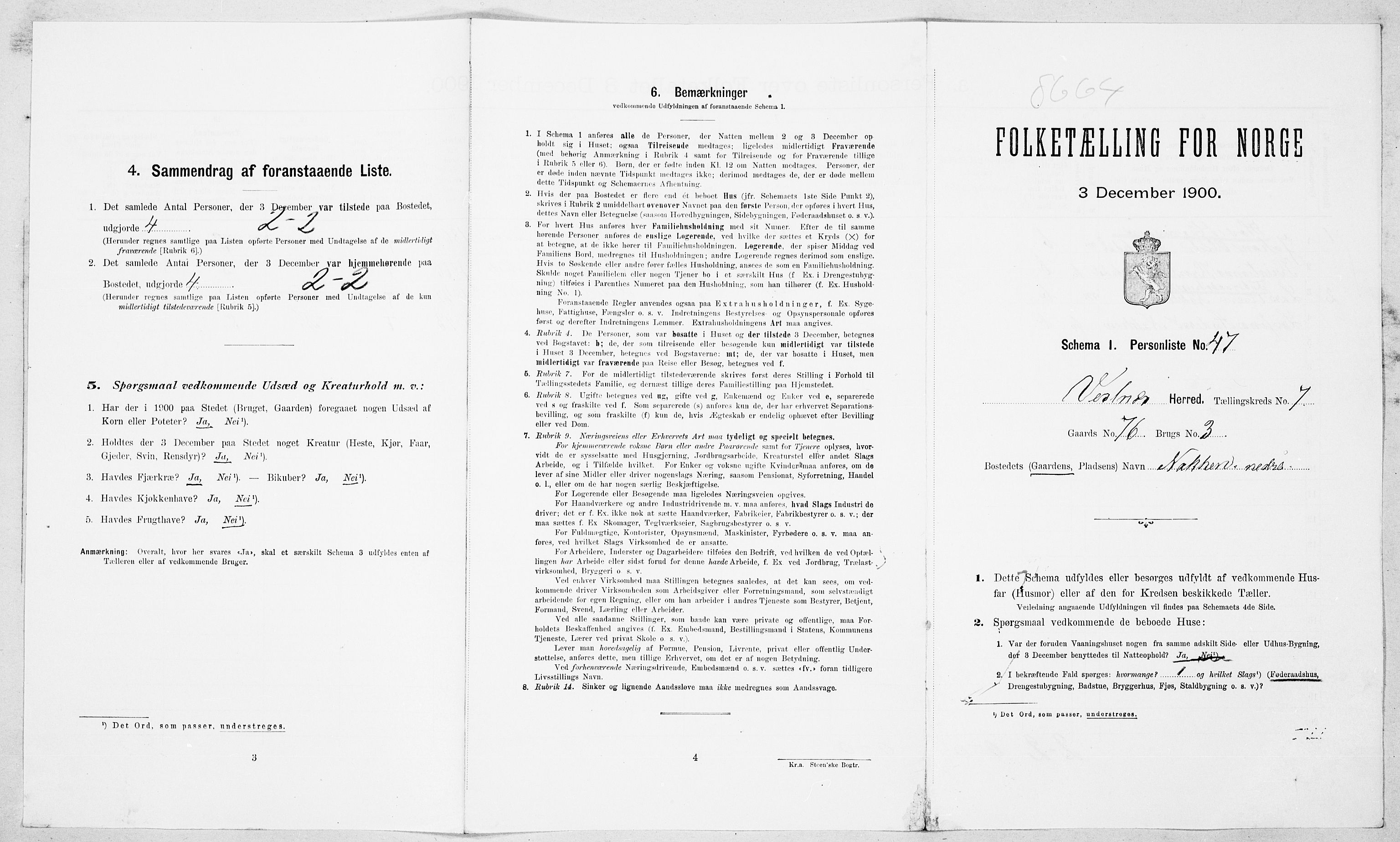 SAT, Folketelling 1900 for 1535 Vestnes herred, 1900, s. 767
