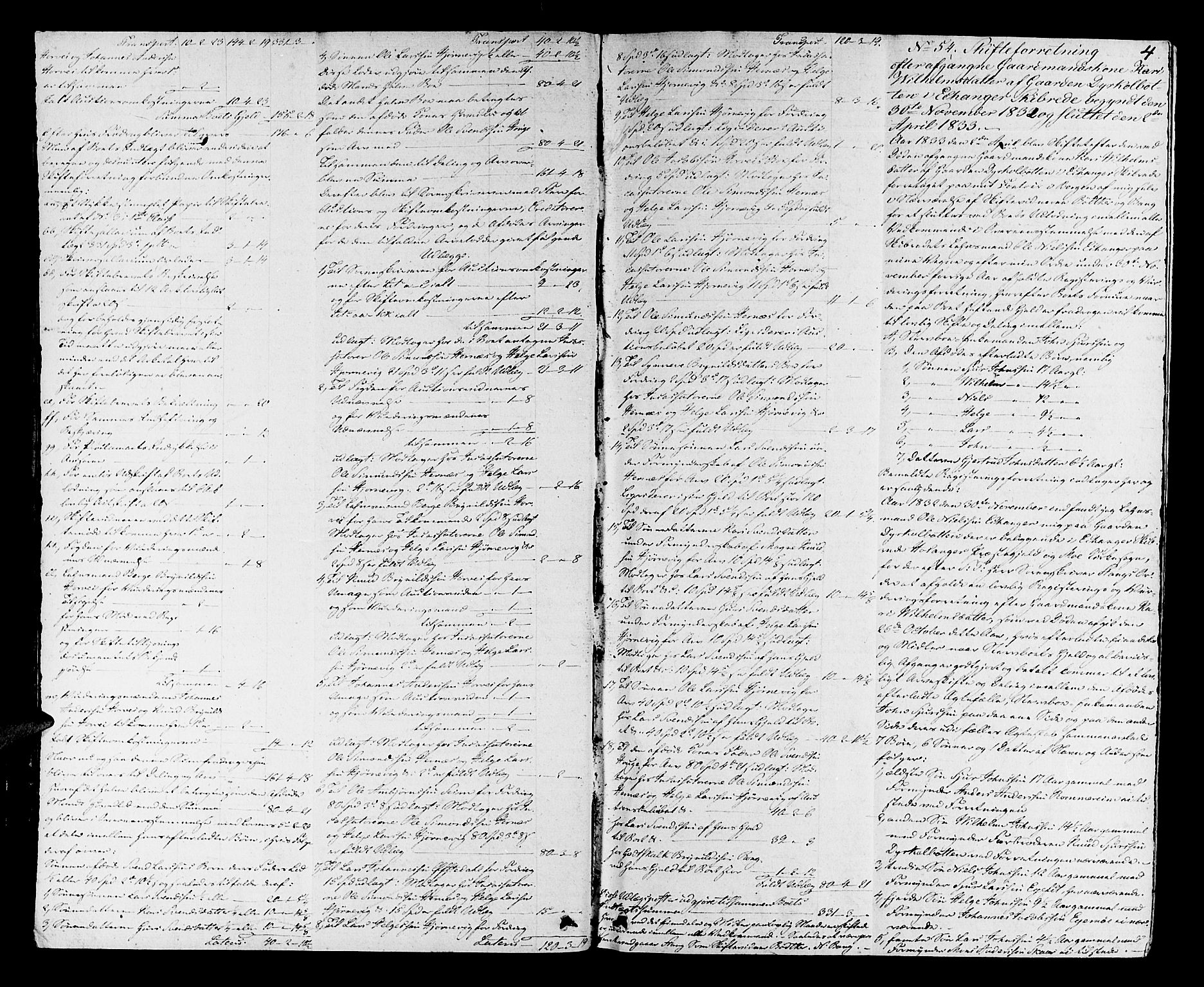 Nordhordland sorenskrivar, AV/SAB-A-2901/1/H/Ha/L0019: Skifteprotokollar Nordhordland , 1833-1837, s. 3b-4a