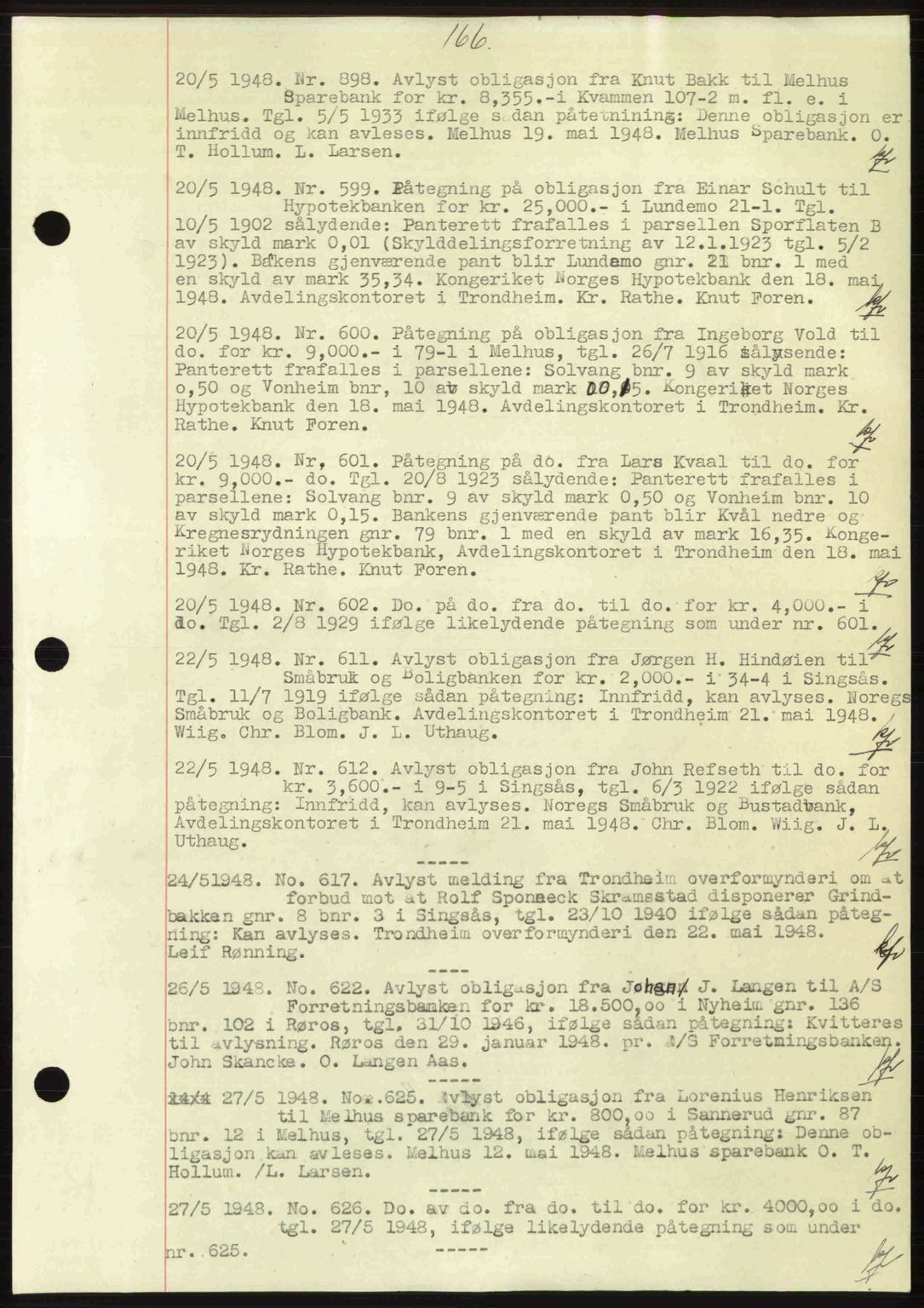Gauldal sorenskriveri, SAT/A-0014/1/2/2C: Pantebok nr. A5, 1947-1948, Dagboknr: 598/1948