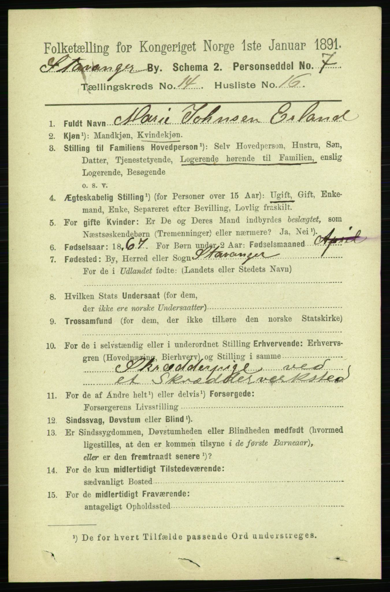 RA, Folketelling 1891 for 1103 Stavanger kjøpstad, 1891, s. 17090