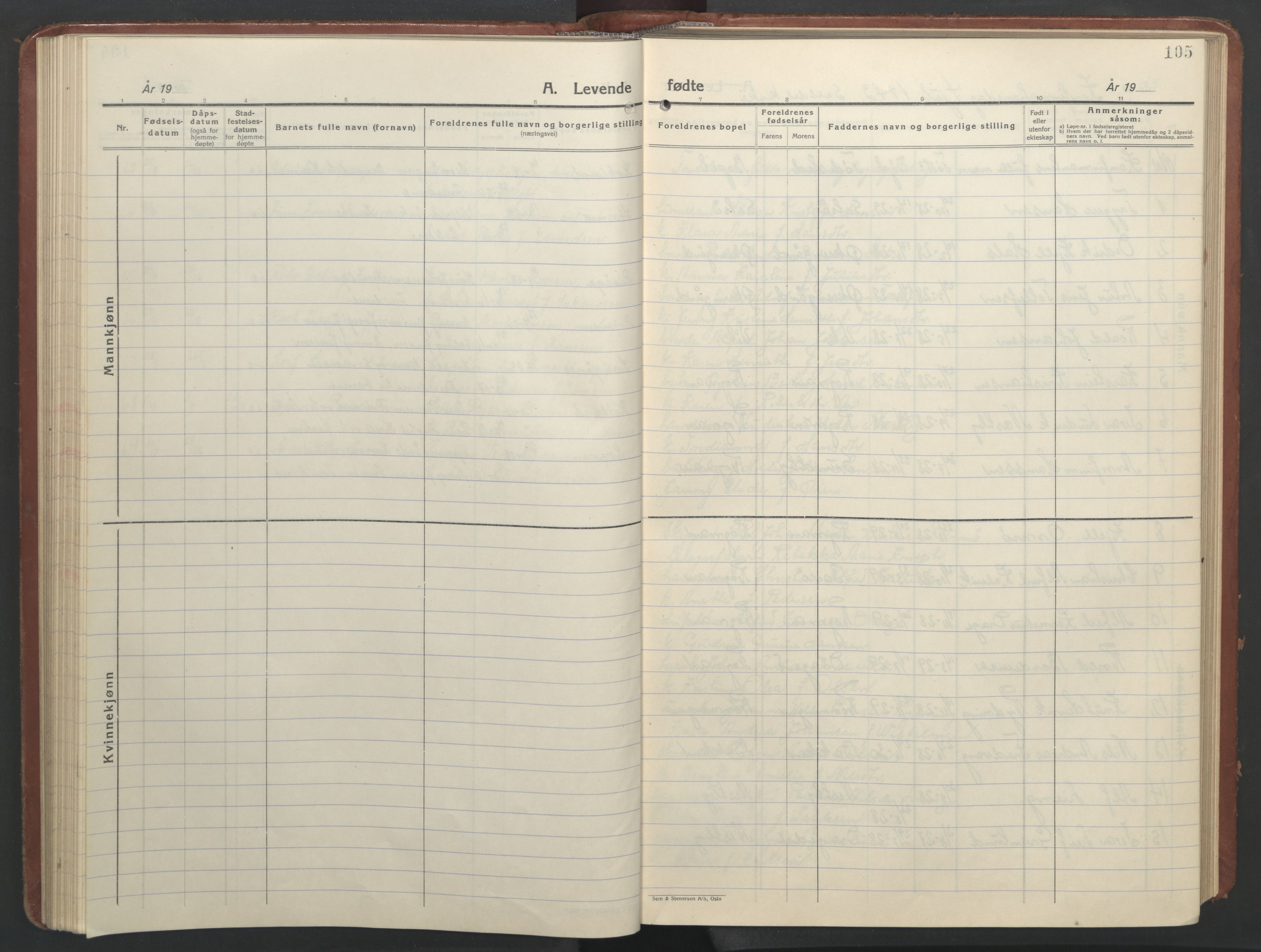 Ministerialprotokoller, klokkerbøker og fødselsregistre - Nordland, SAT/A-1459/847/L0680: Klokkerbok nr. 847C08, 1930-1947, s. 105