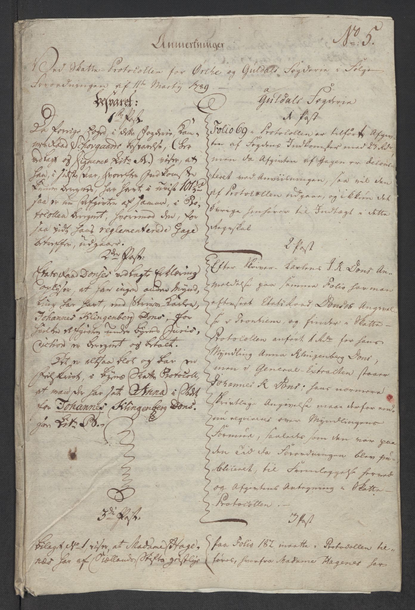 Rentekammeret inntil 1814, Reviderte regnskaper, Mindre regnskaper, RA/EA-4068/Rf/Rfe/L0032: Numedal og Sandsvær fogderi, Orkdal og Gauldal fogderi, 1789, s. 144