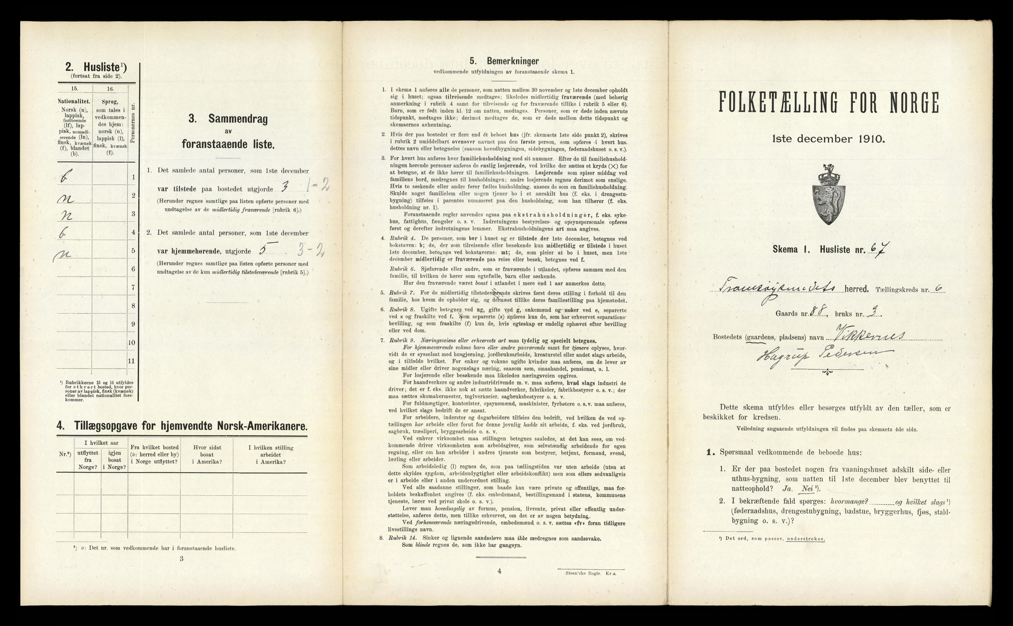 RA, Folketelling 1910 for 1934 Tromsøysund herred, 1910, s. 1317