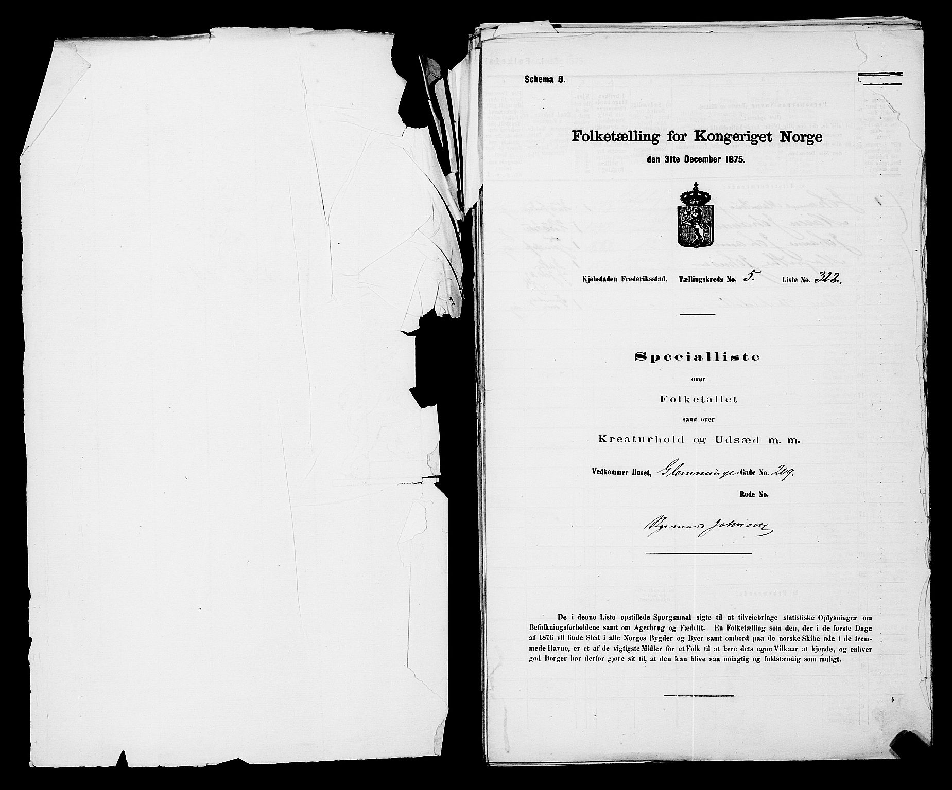 RA, Folketelling 1875 for 0103B Fredrikstad prestegjeld, Fredrikstad kjøpstad, 1875, s. 770