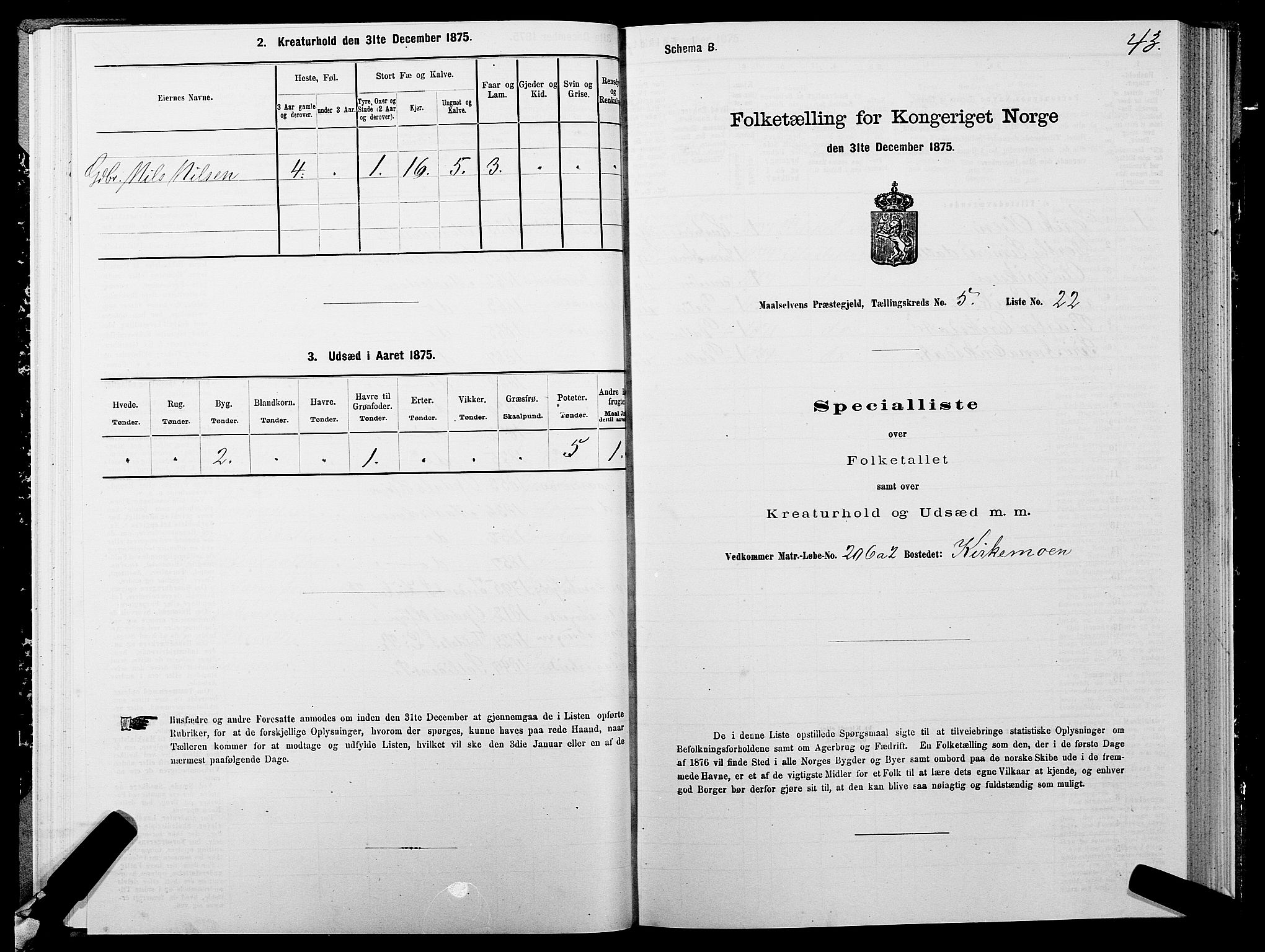 SATØ, Folketelling 1875 for 1924P Målselv prestegjeld, 1875, s. 3043