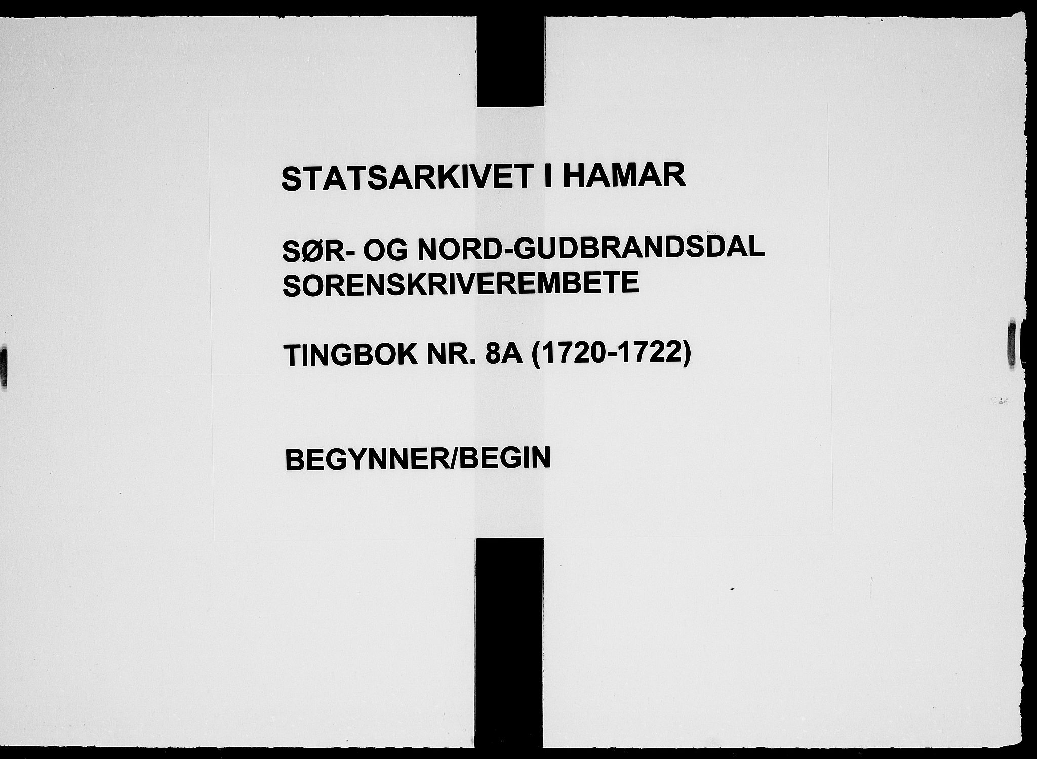 Sorenskriverier i Gudbrandsdalen, SAH/TING-036/G/Gb/Gbc/L0008/0002: Tingbok - Nord- og Sør-Gudbrandsdal / 8B, 1720-1722