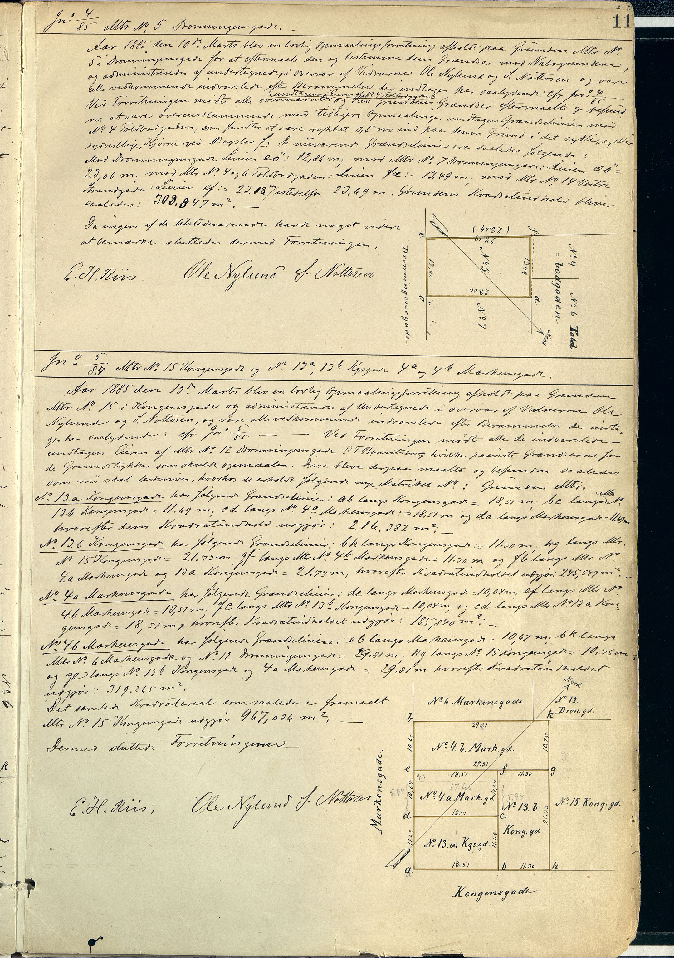 Kristiansand By - Magistraten, ARKSOR/1001KG122/I/Ic/L0008: Grunnmålingsprotokoll nr.6 (d), 1884-1908