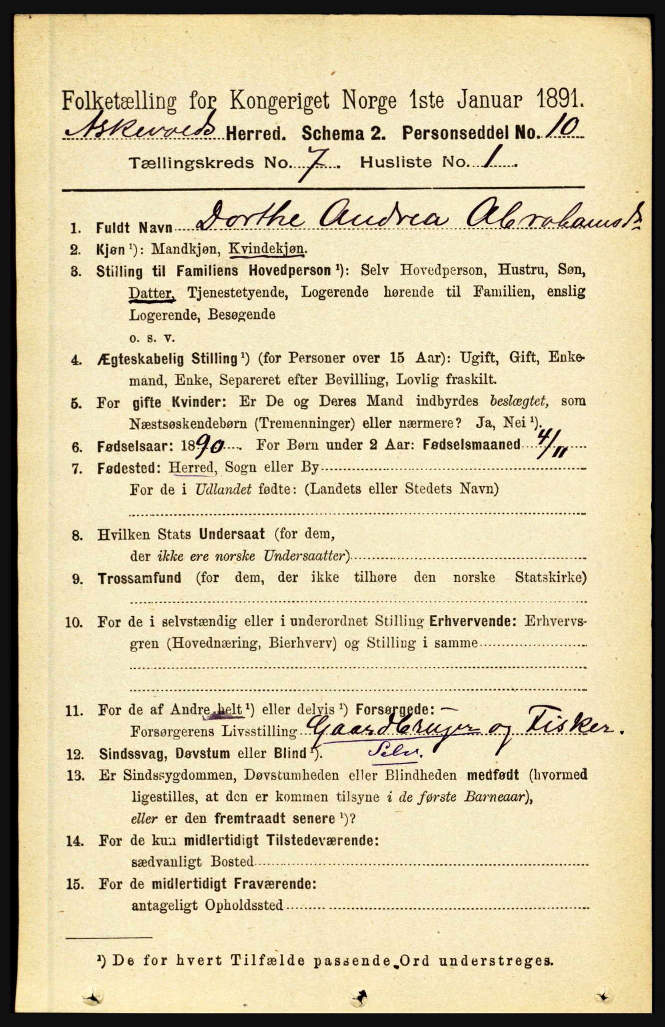 RA, Folketelling 1891 for 1428 Askvoll herred, 1891, s. 1894
