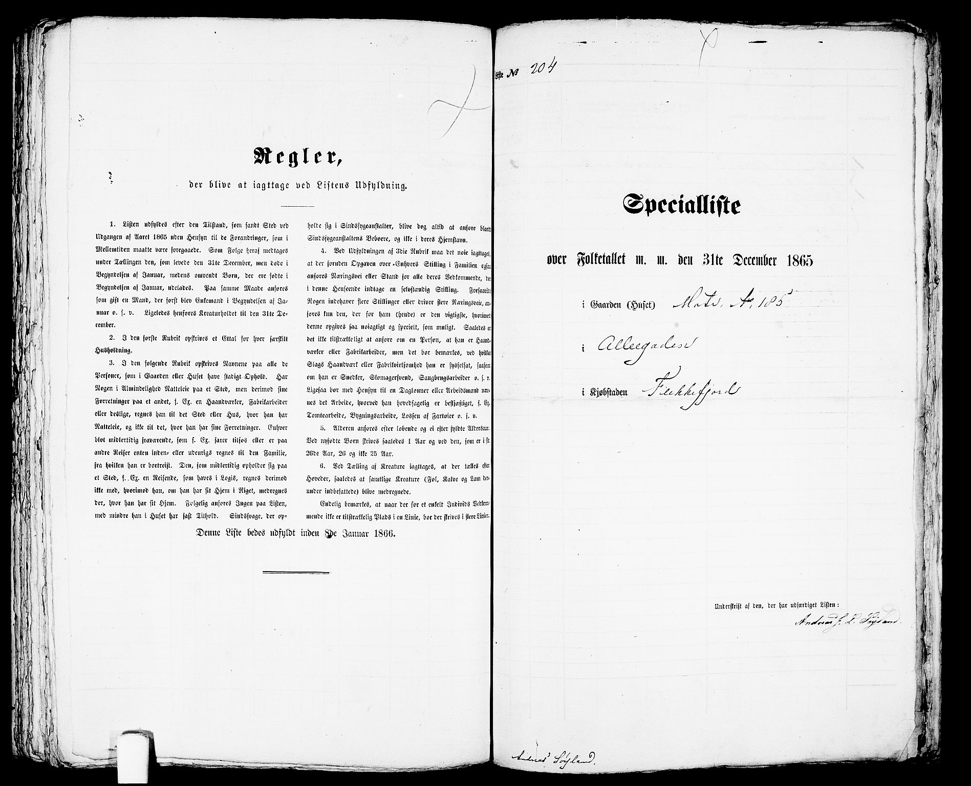 RA, Folketelling 1865 for 1004B Flekkefjord prestegjeld, Flekkefjord kjøpstad, 1865, s. 418