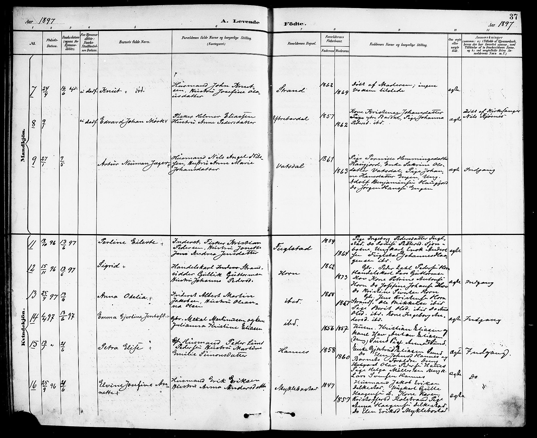 Ministerialprotokoller, klokkerbøker og fødselsregistre - Nordland, SAT/A-1459/838/L0559: Klokkerbok nr. 838C06, 1893-1910, s. 37