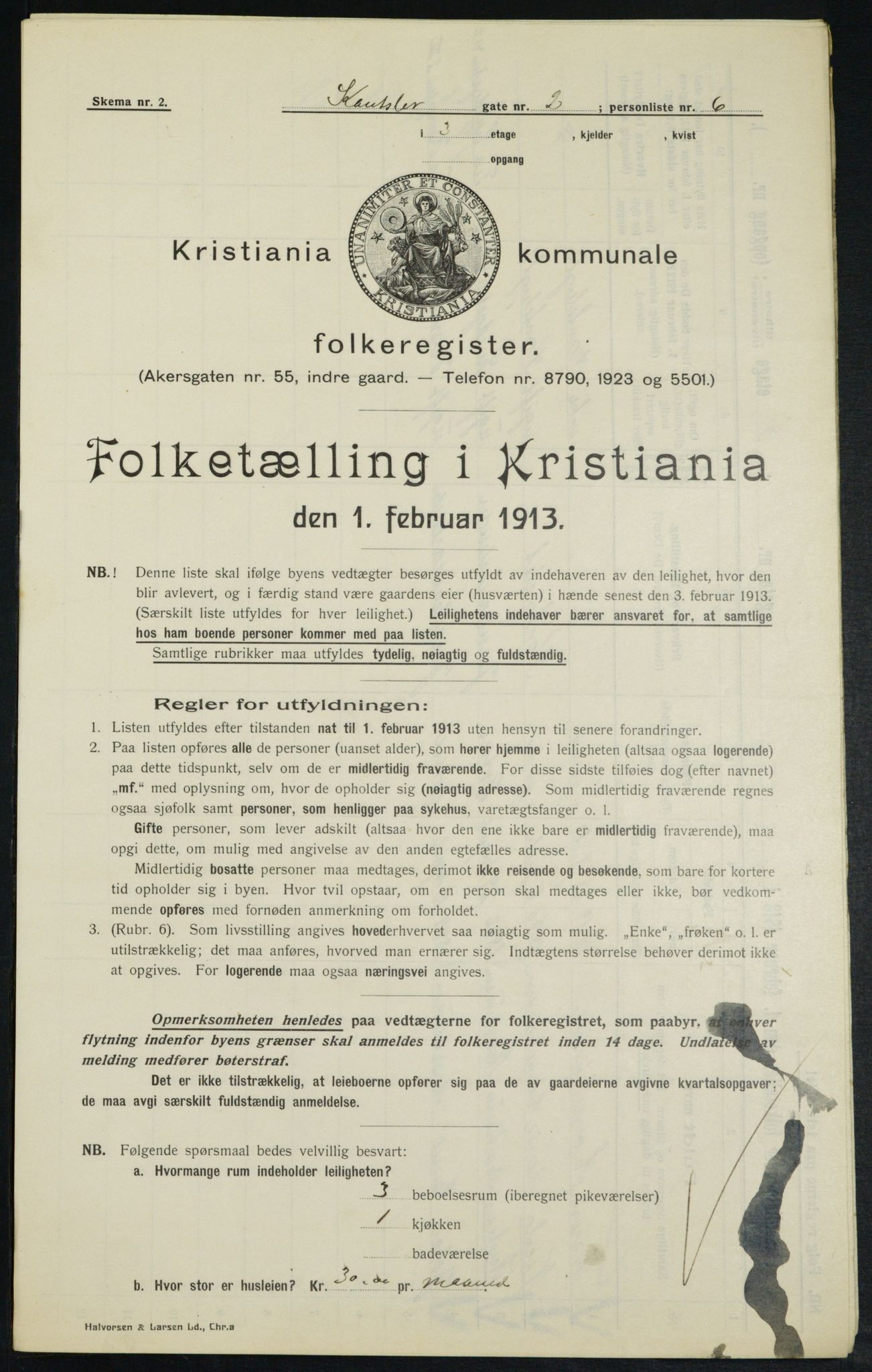 OBA, Kommunal folketelling 1.2.1913 for Kristiania, 1913, s. 47790