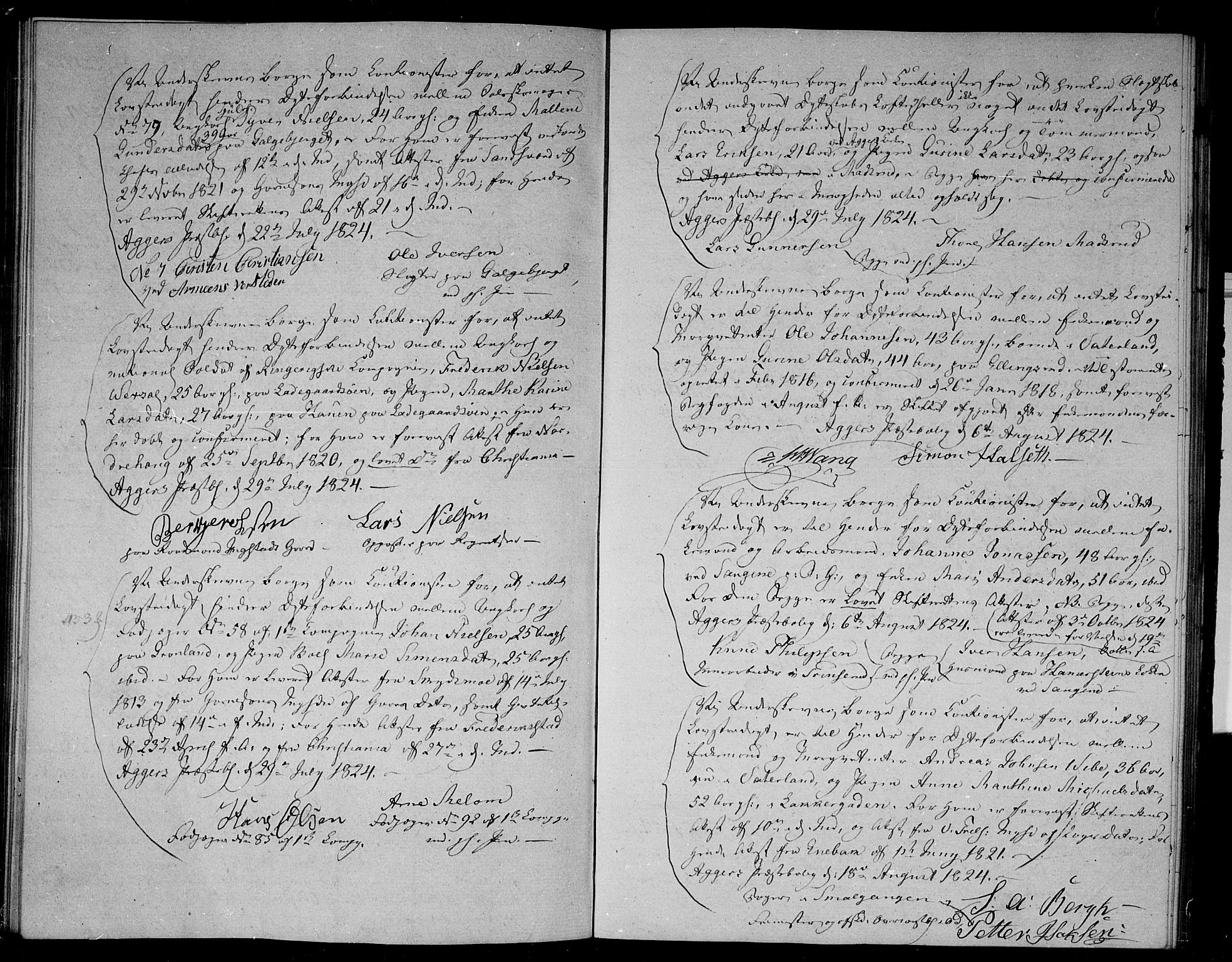 Aker prestekontor kirkebøker, AV/SAO-A-10861/L/L0006: Forlovererklæringer nr. 6, 1821-1826