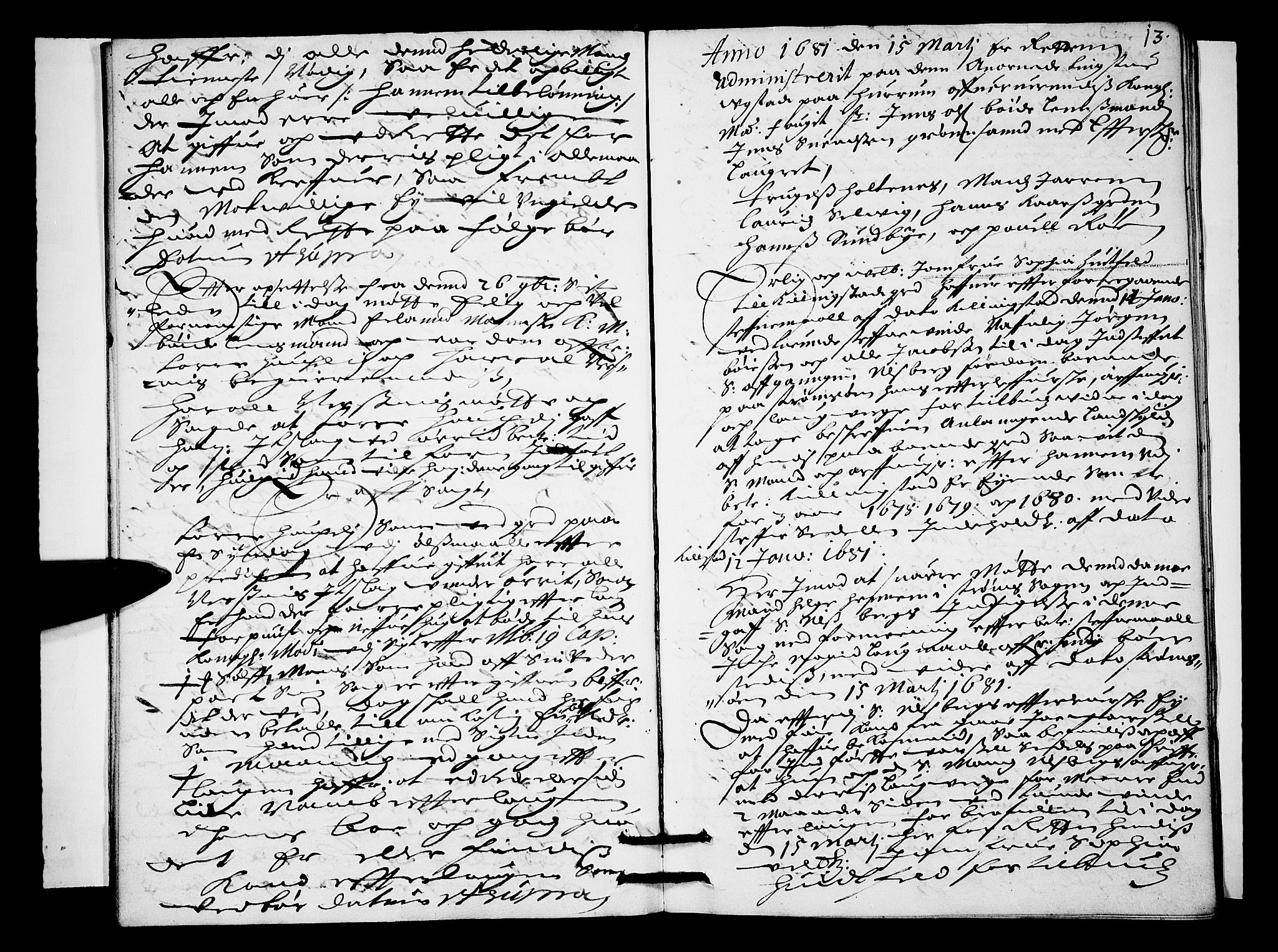 Lier, Røyken og Hurum sorenskriveri, AV/SAKO-A-89/F/Fa/L0022: Tingbok, 1681, s. 13