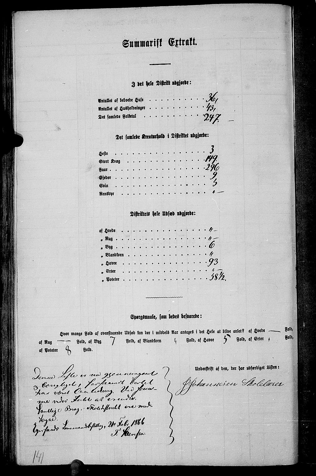 RA, Folketelling 1865 for 1116L Eigersund prestegjeld, Eigersund landsokn og Ogna sokn, 1865, s. 101