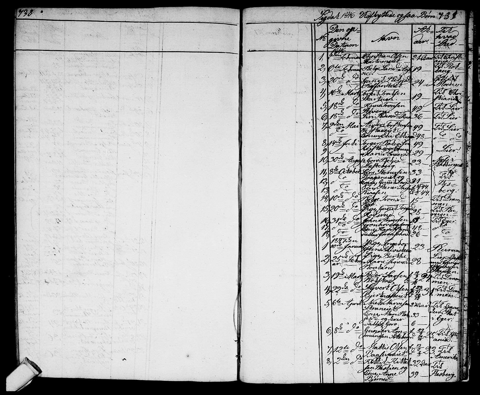 Sigdal kirkebøker, AV/SAKO-A-245/G/Ga/L0002: Klokkerbok nr. I 2, 1835-1856, s. 738-739