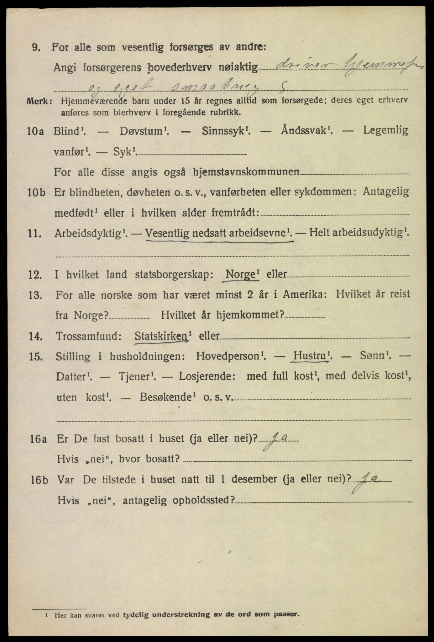 SAK, Folketelling 1920 for 1012 Oddernes herred, 1920, s. 2014