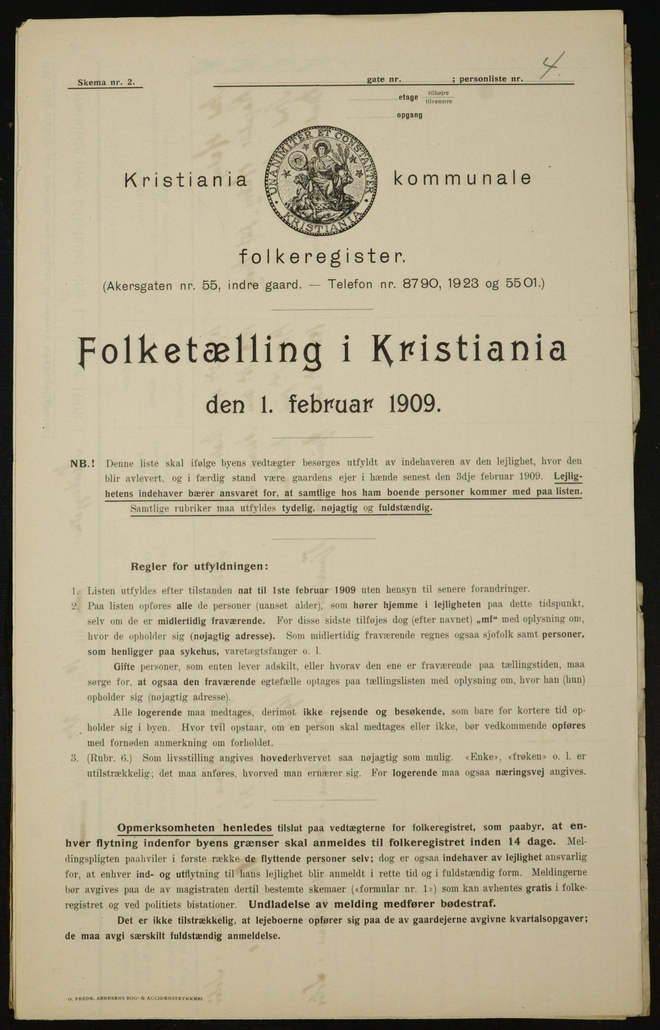 OBA, Kommunal folketelling 1.2.1909 for Kristiania kjøpstad, 1909, s. 63420