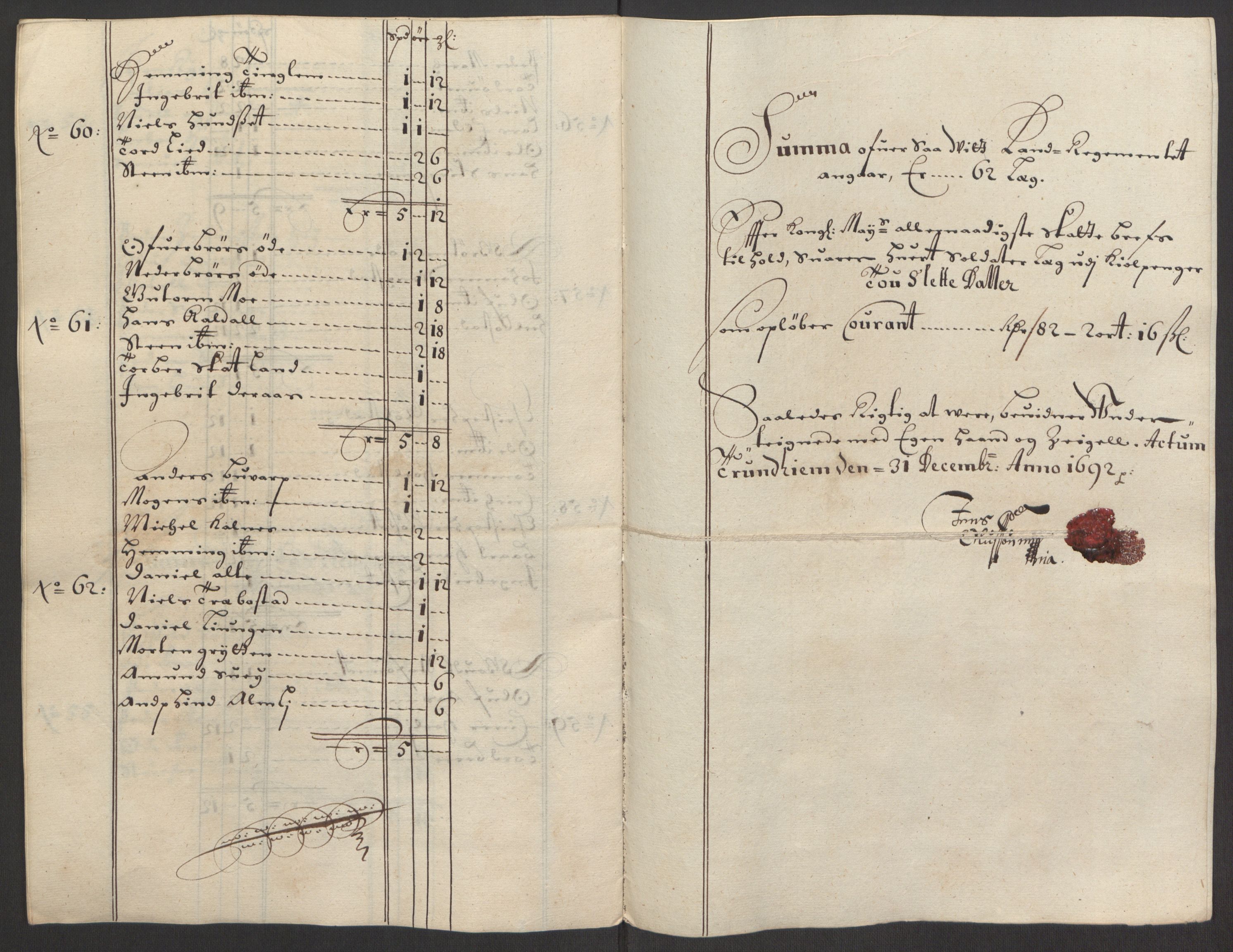 Rentekammeret inntil 1814, Reviderte regnskaper, Fogderegnskap, RA/EA-4092/R64/L4424: Fogderegnskap Namdal, 1692-1695, s. 48