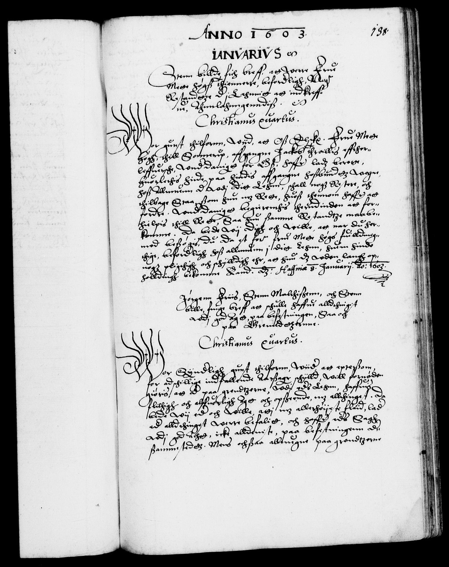 Danske Kanselli 1572-1799, AV/RA-EA-3023/F/Fc/Fca/Fcab/L0003: Norske tegnelser (mikrofilm), 1596-1616, s. 138a