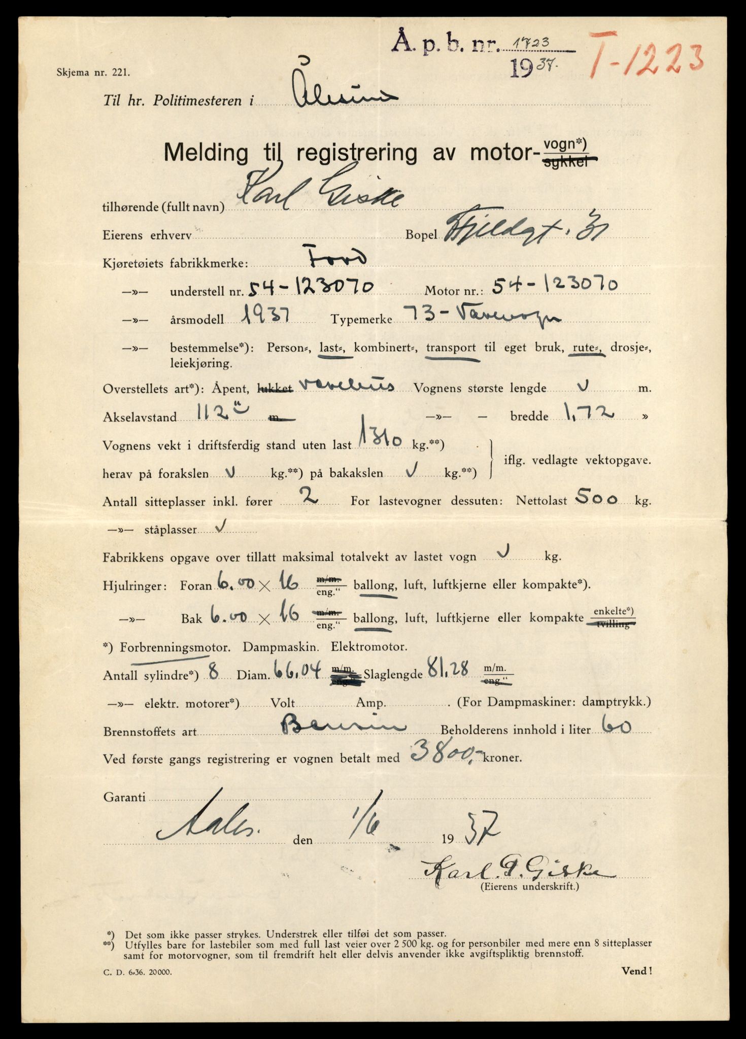 Møre og Romsdal vegkontor - Ålesund trafikkstasjon, AV/SAT-A-4099/F/Fe/L0035: Registreringskort for kjøretøy T 12653 - T 12829, 1927-1998, s. 613