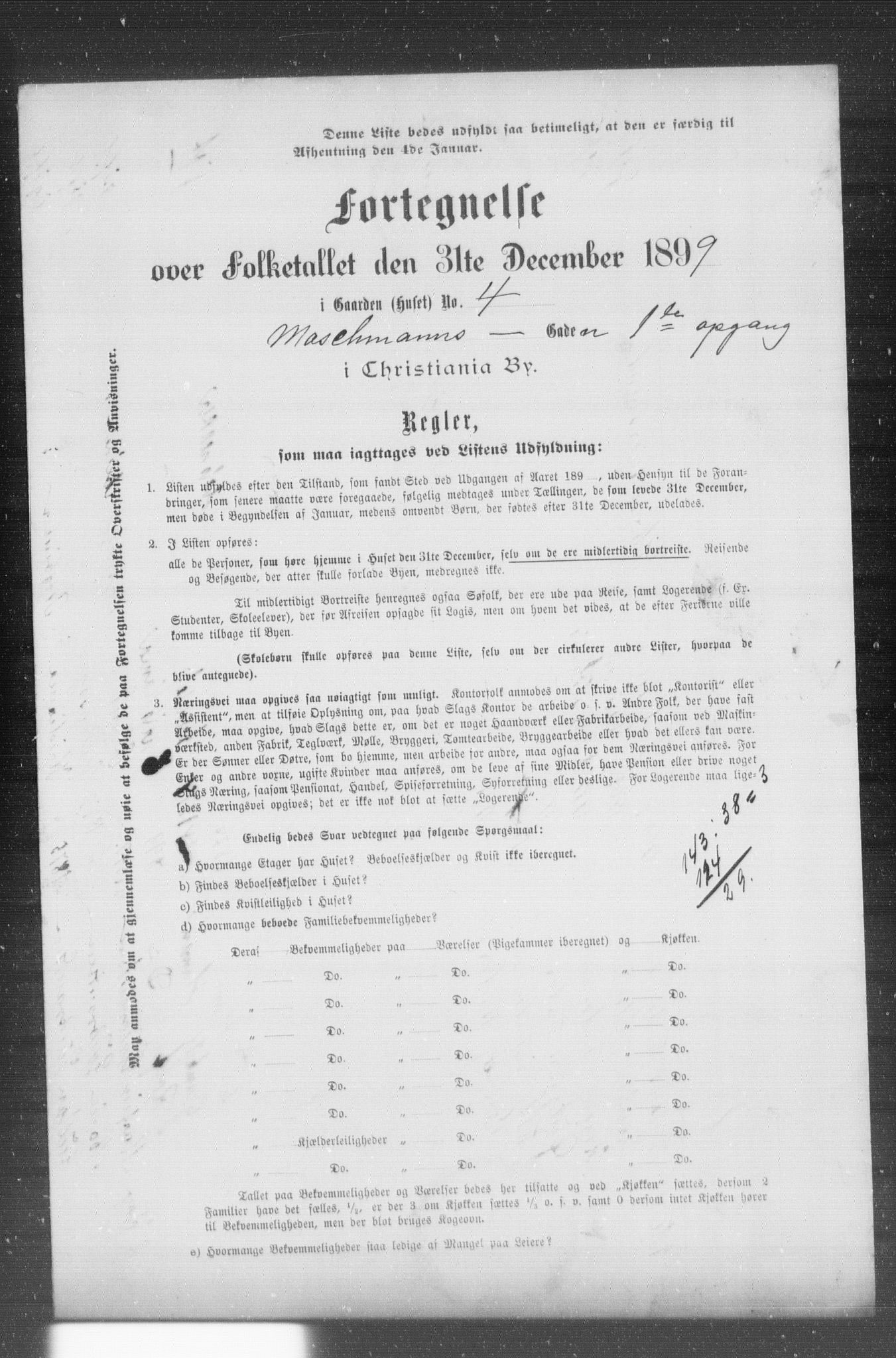 OBA, Kommunal folketelling 31.12.1899 for Kristiania kjøpstad, 1899, s. 8447