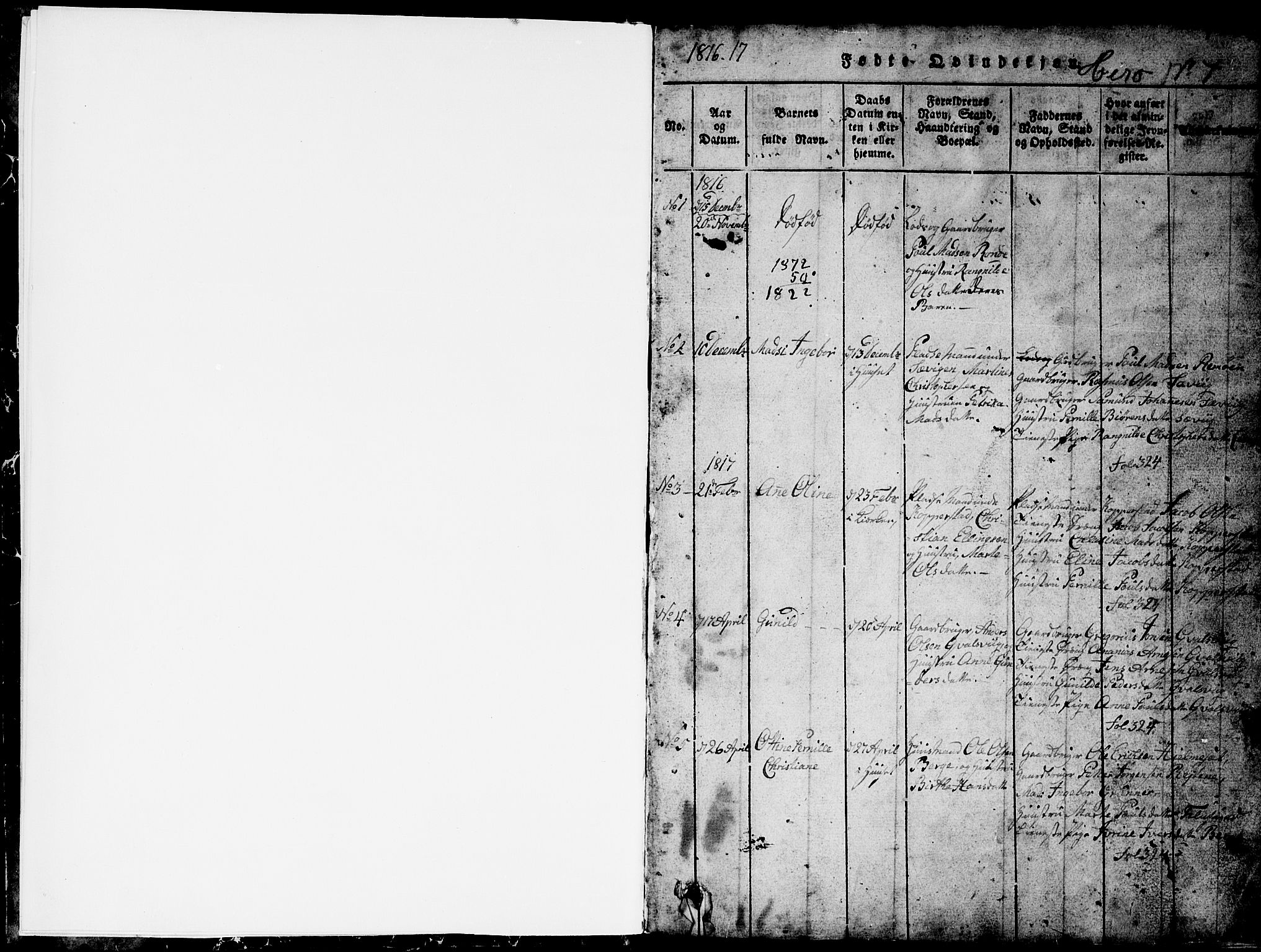 Ministerialprotokoller, klokkerbøker og fødselsregistre - Møre og Romsdal, SAT/A-1454/507/L0078: Klokkerbok nr. 507C01, 1816-1840, s. 1