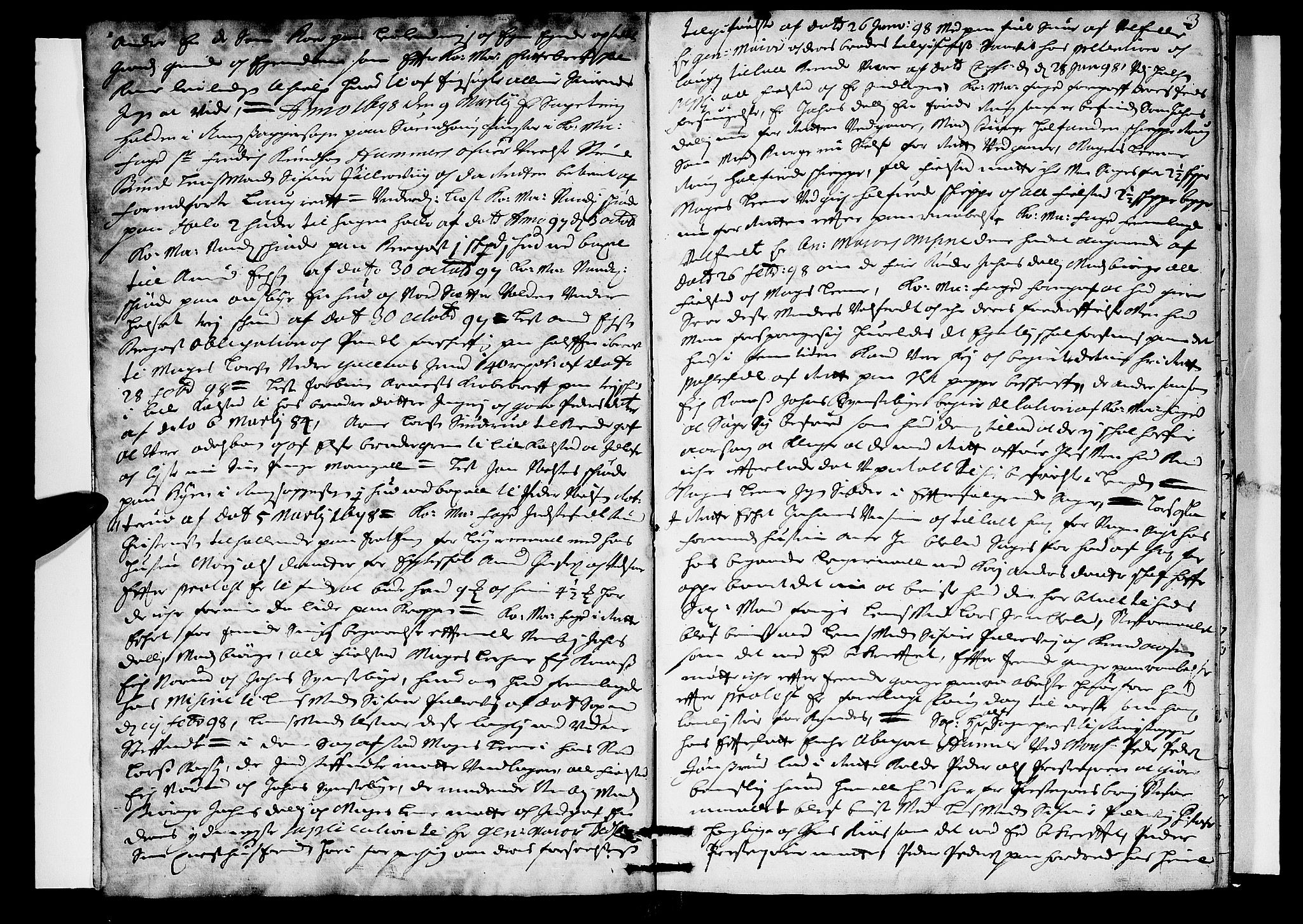 Hedemarken sorenskriveri, SAH/TING-034/G/Gb/L0026: Tingbok, 1698-1699, s. 2b-3a