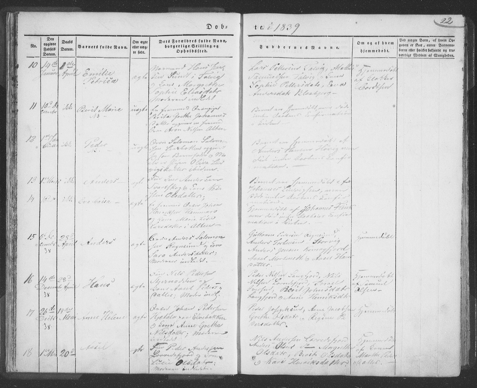 Talvik sokneprestkontor, SATØ/S-1337/H/Ha/L0009kirke: Ministerialbok nr. 9, 1837-1852, s. 22